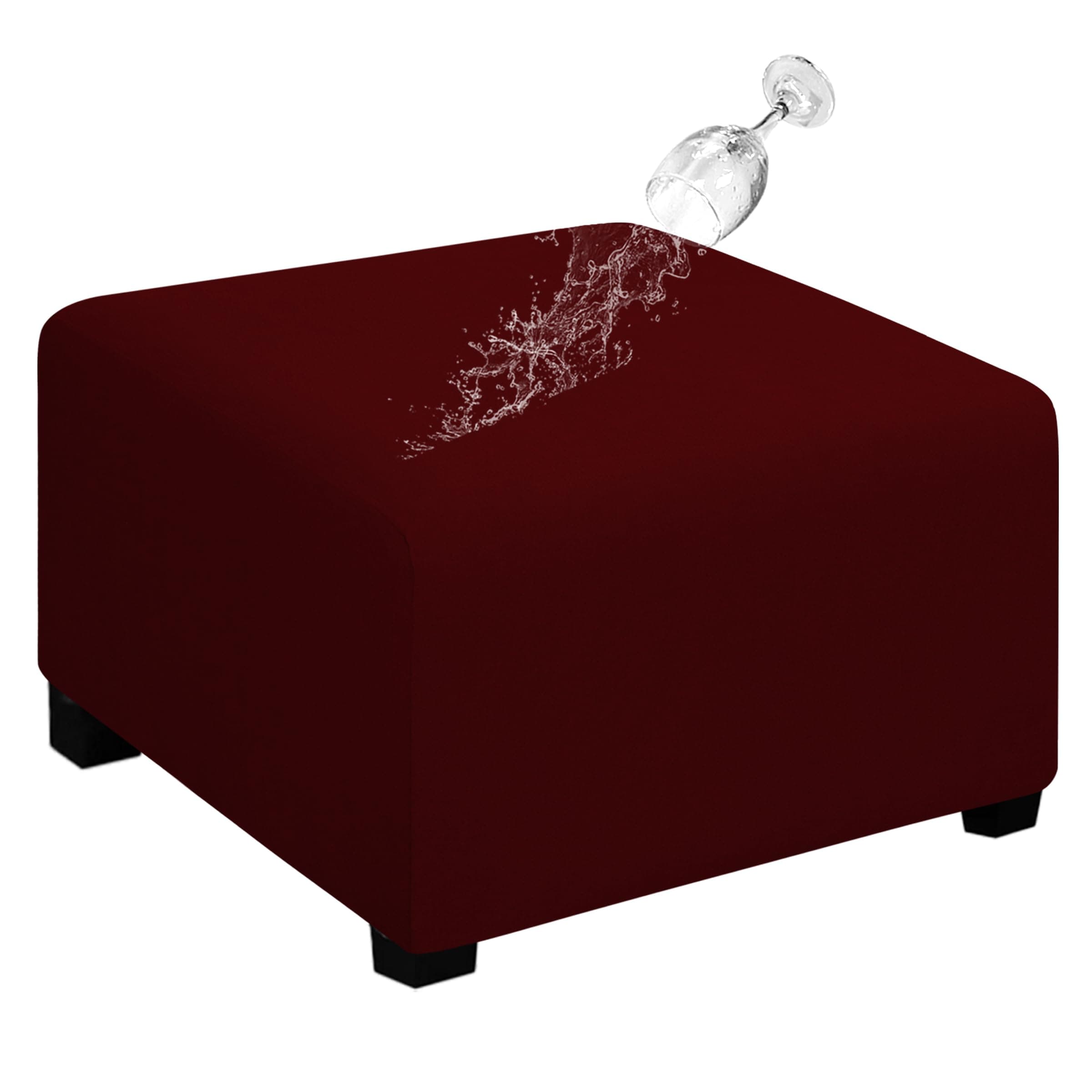 Easy-Going 100% Dual Waterproof Stretch Ottoman Cover 40x40x15" Square - Image 1