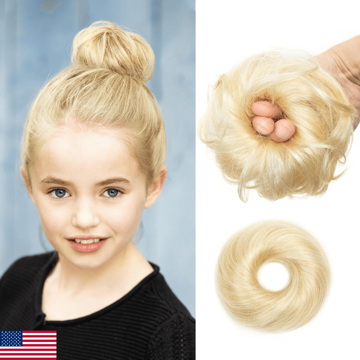 isheeny 2PCS Messy Bun Hair Piece for Women, Natural Curly Updo Extensions - Image 1