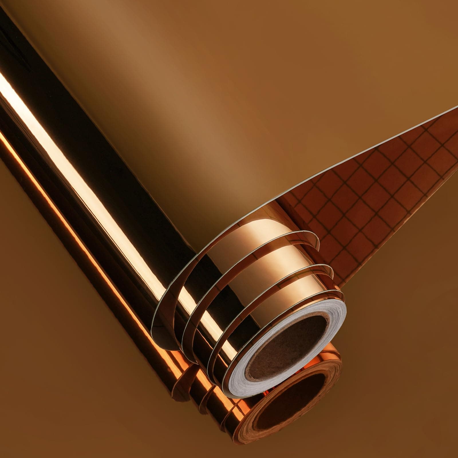 FunStick 12"x276" Metallic Brown Permanent Vinyl Rolls Flexible Mirror Stickers - Image 1