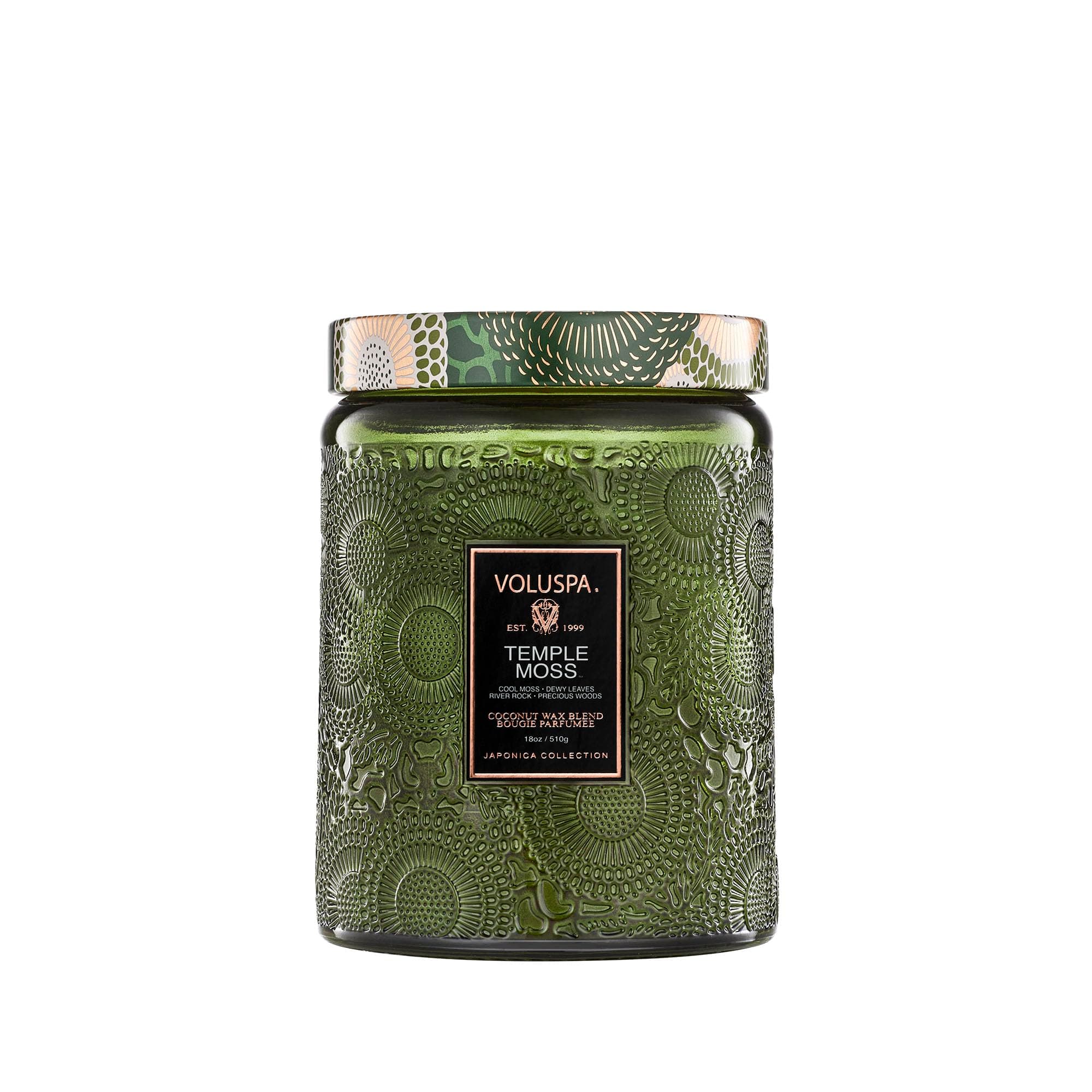 Voluspa Temple Moss Large Jar Candle 18oz Coconut Wax Blend Scented 100-Hr - Image 1