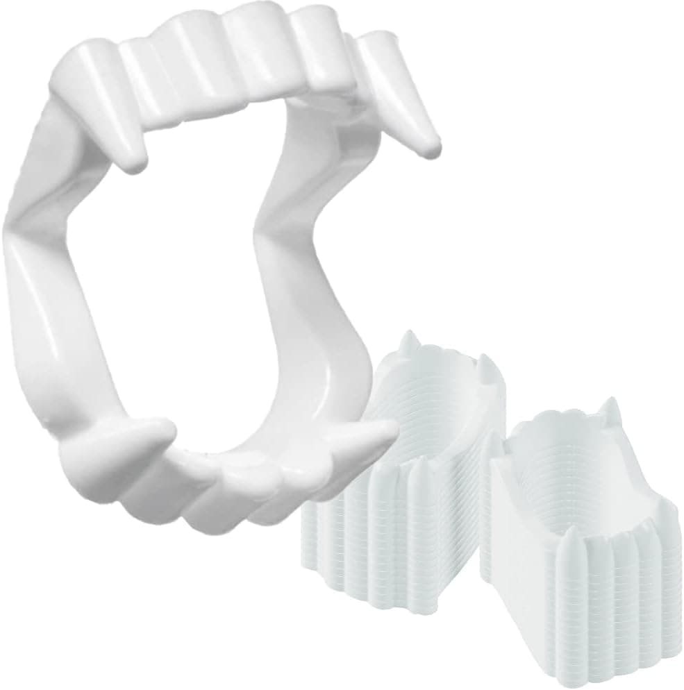 Halloween White Fangs Teeth - The Dreidel Company - Costume, Funny (12-100 Pack) - Image 1