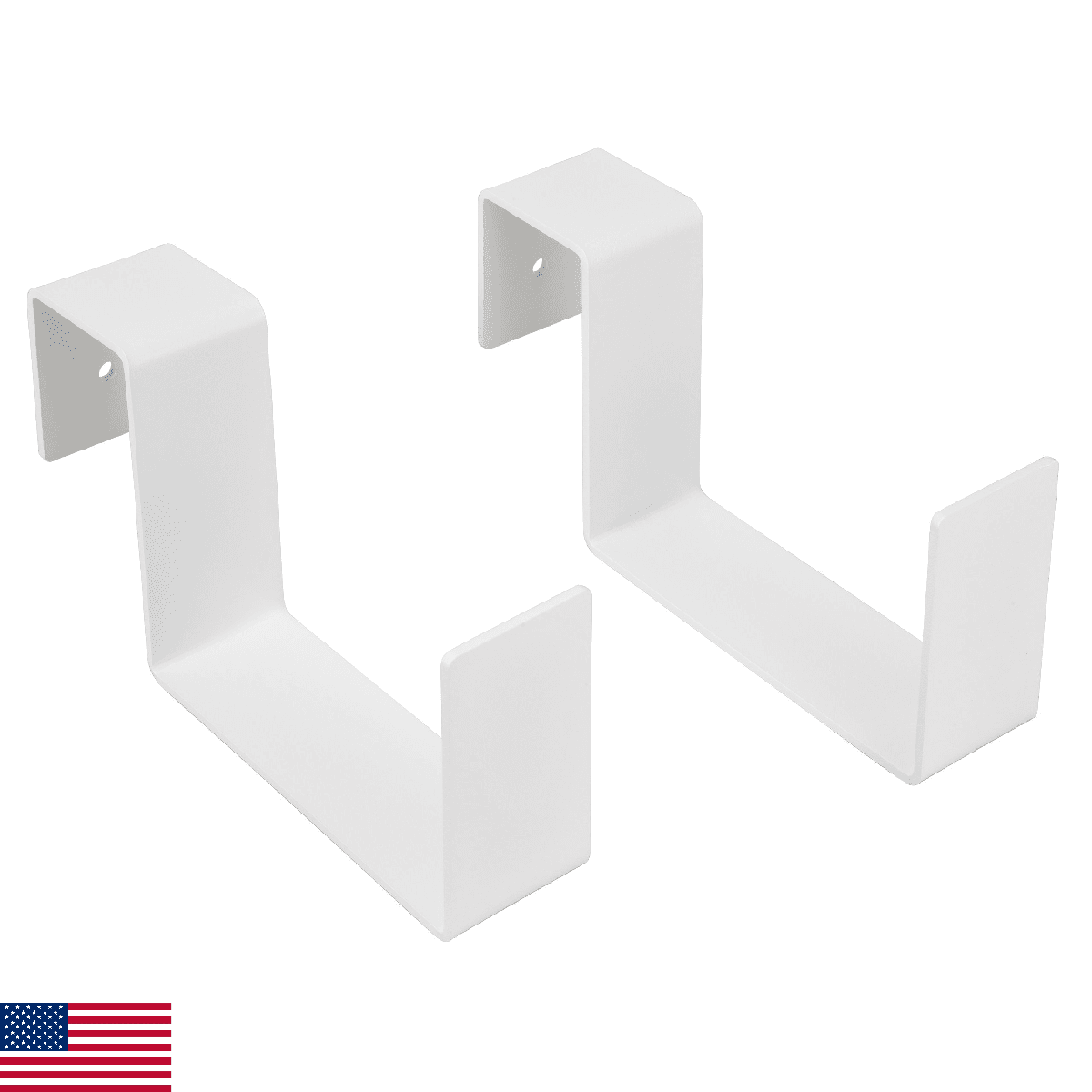 Mide Aluminum Slip-on Flower Box Holders for 1.75-2.125" Fence/Railing White Pai - Image 1