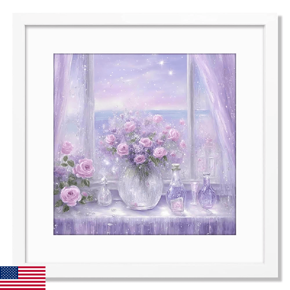 THREELOVE 20x20 White Frame for 16x16 with Mat or 20x20 Without Mat - Image 1