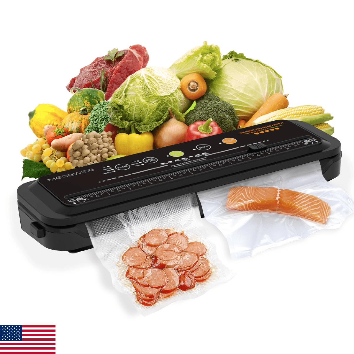 MEGAWISE Model B 2025 Vacuum Sealer | Powerful & Compact | One-Touch Automatic F - Image 1