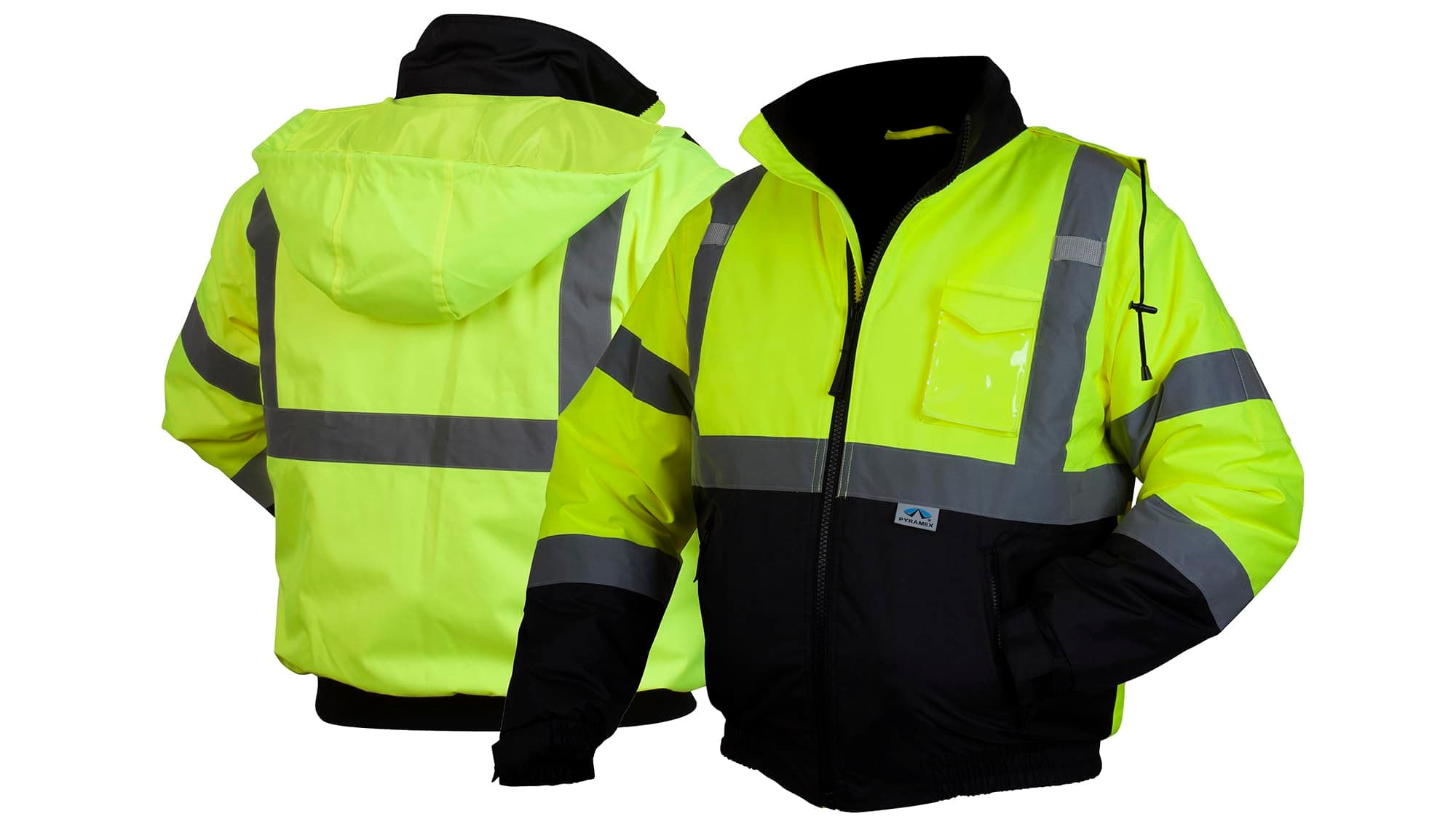 PYRAMEX RJ32 Series Waterproof Hi-Vis Lime Bomber Jacket with Quilted Lining - S - Image 1