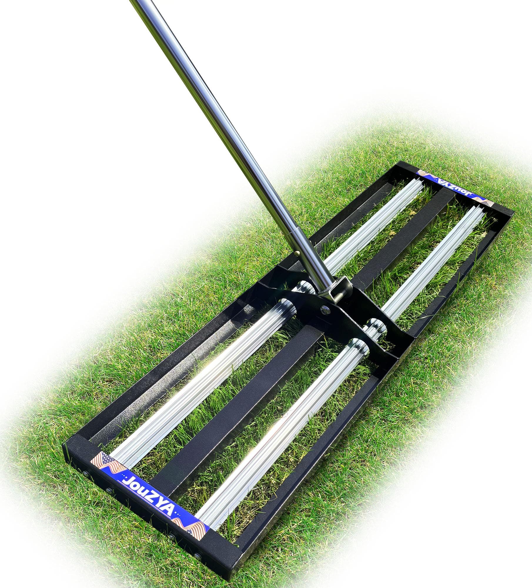 Updated Lawn Leveling Rake with Aluminum Rollers, Stainless Steel 30"x10" Levela - Image 1