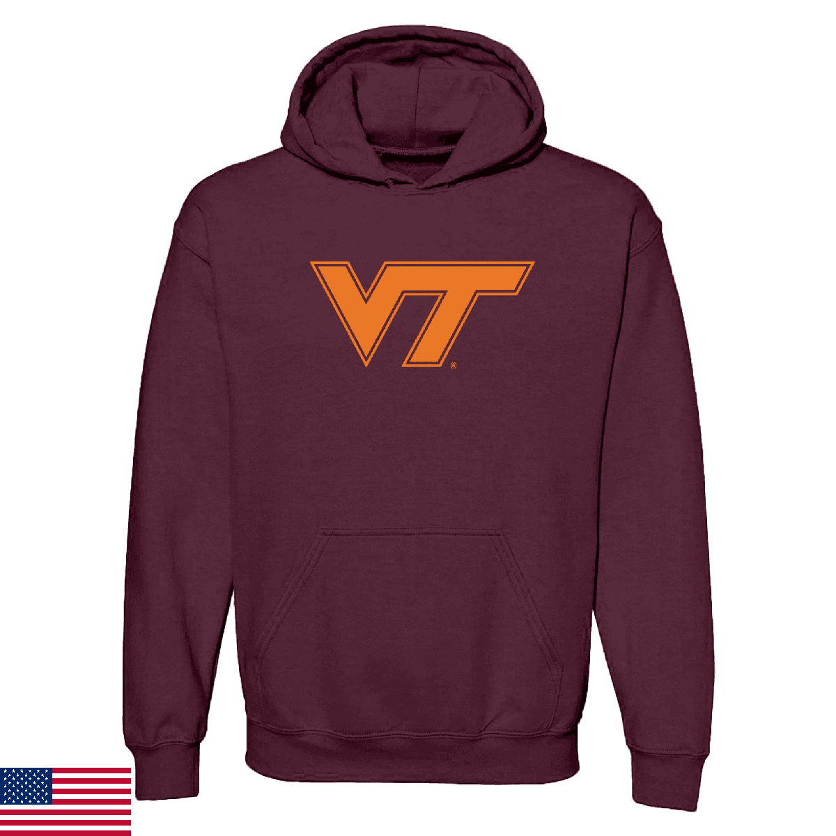 Virginia Tech Hokies Primary Logo Hoodie - UGP Campus Apparel - Small - Mar - Image 1