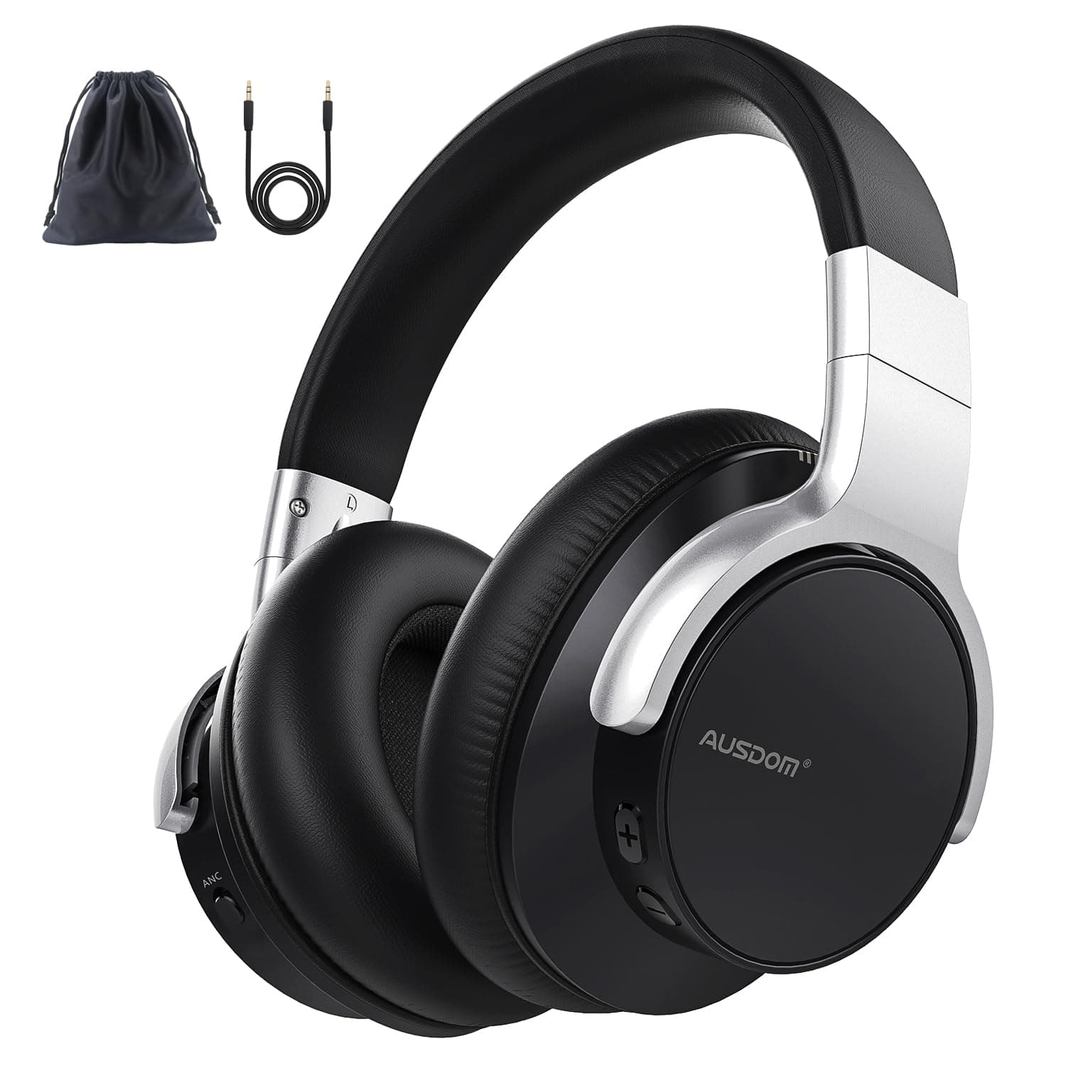 AUSDOM E7 Bluetooth 92% Noise Cancelling Over-Ear ANC Headphones 50H Playtime - Image 1