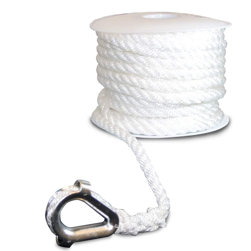 SeaSense 5/16" x 75' 3-Strand Twisted Nylon Anchor Line - 8500lb Break - Image 1