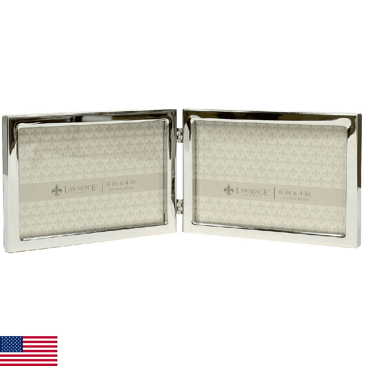 Lawrence Frames Silver Metal 6x4 Double Picture Frame - Elegant & New - Image 1