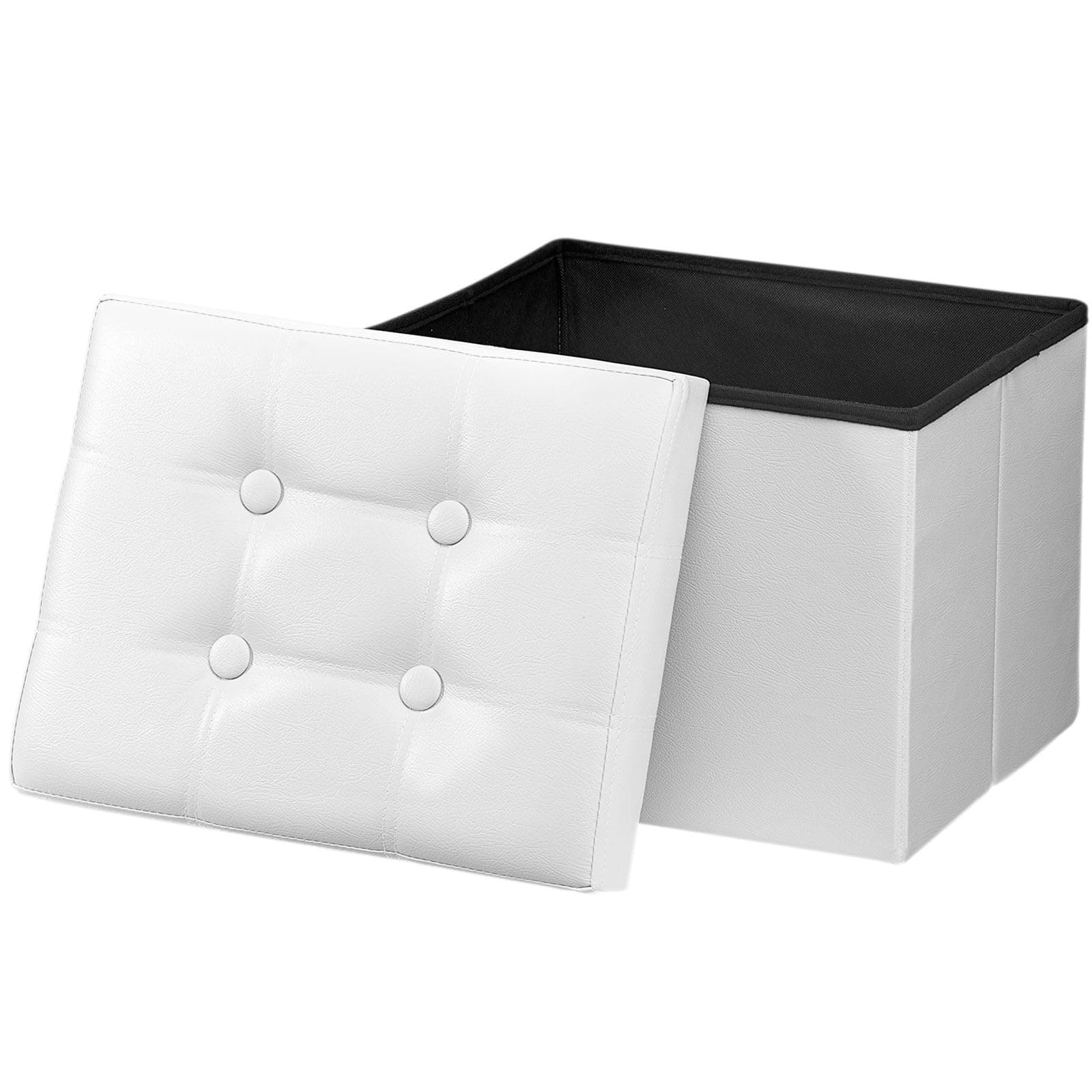 Bsketa Folding Storage Ottoman Bench, Thicker Foam Padded Seat, Small - Image 1