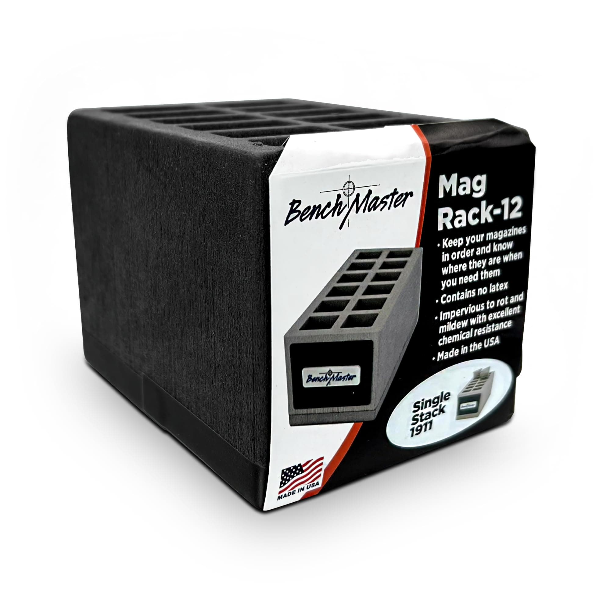 Benchmaster Weapon Rack Single Stack 1911 Magazine Rack 12 Unit Gun Safe Storage - Image 1