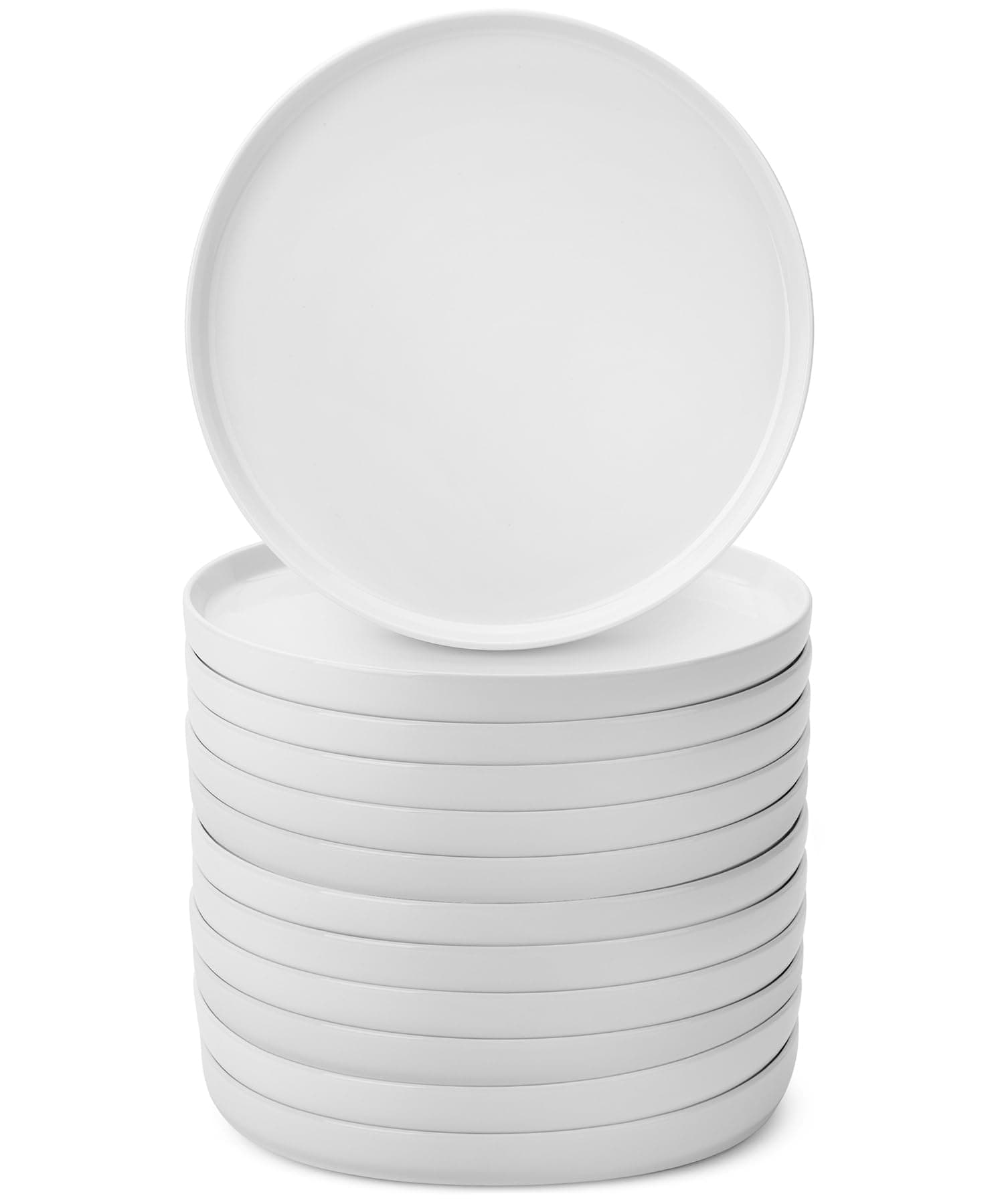 BTaT White 8.2" Porcelain Dessert Plates - Set of 12 for Appetizers & Small Meal - Image 1