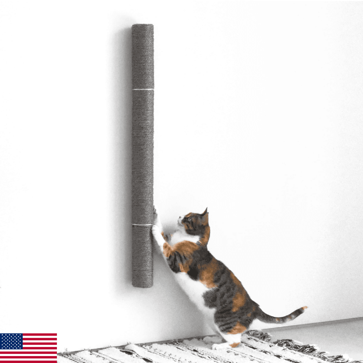 xympo 34" Wall Mounted Cat Scratcher, Sisal Scratching Post - Grey - Image 1