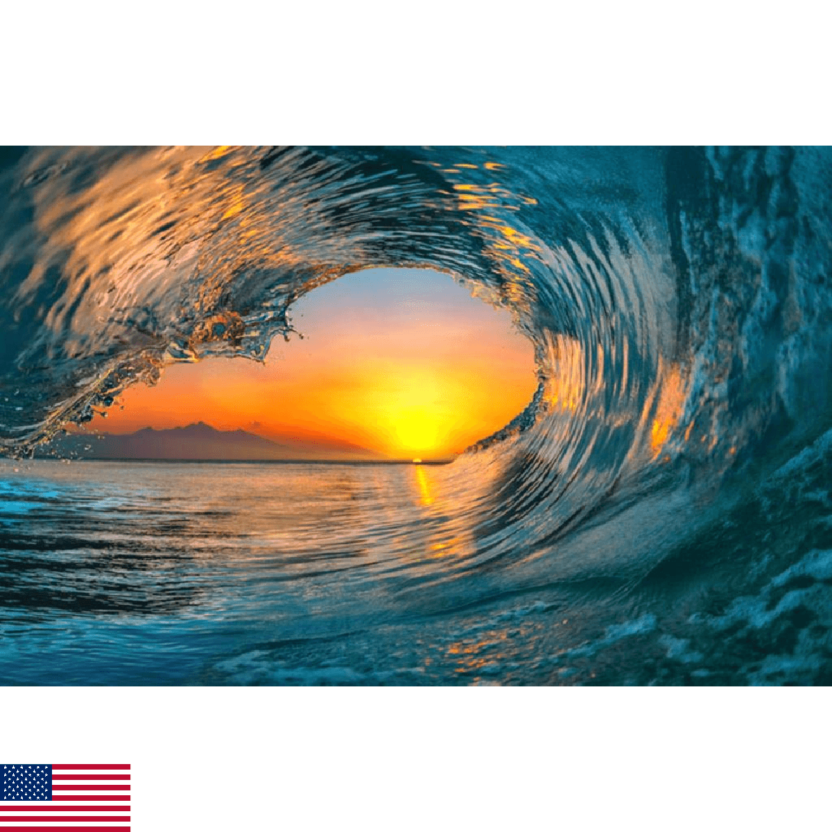 Surfing Poster Sunset Ocean Waves Surf Travel Beach Beachy Tropical Paradise Coo - Image 1