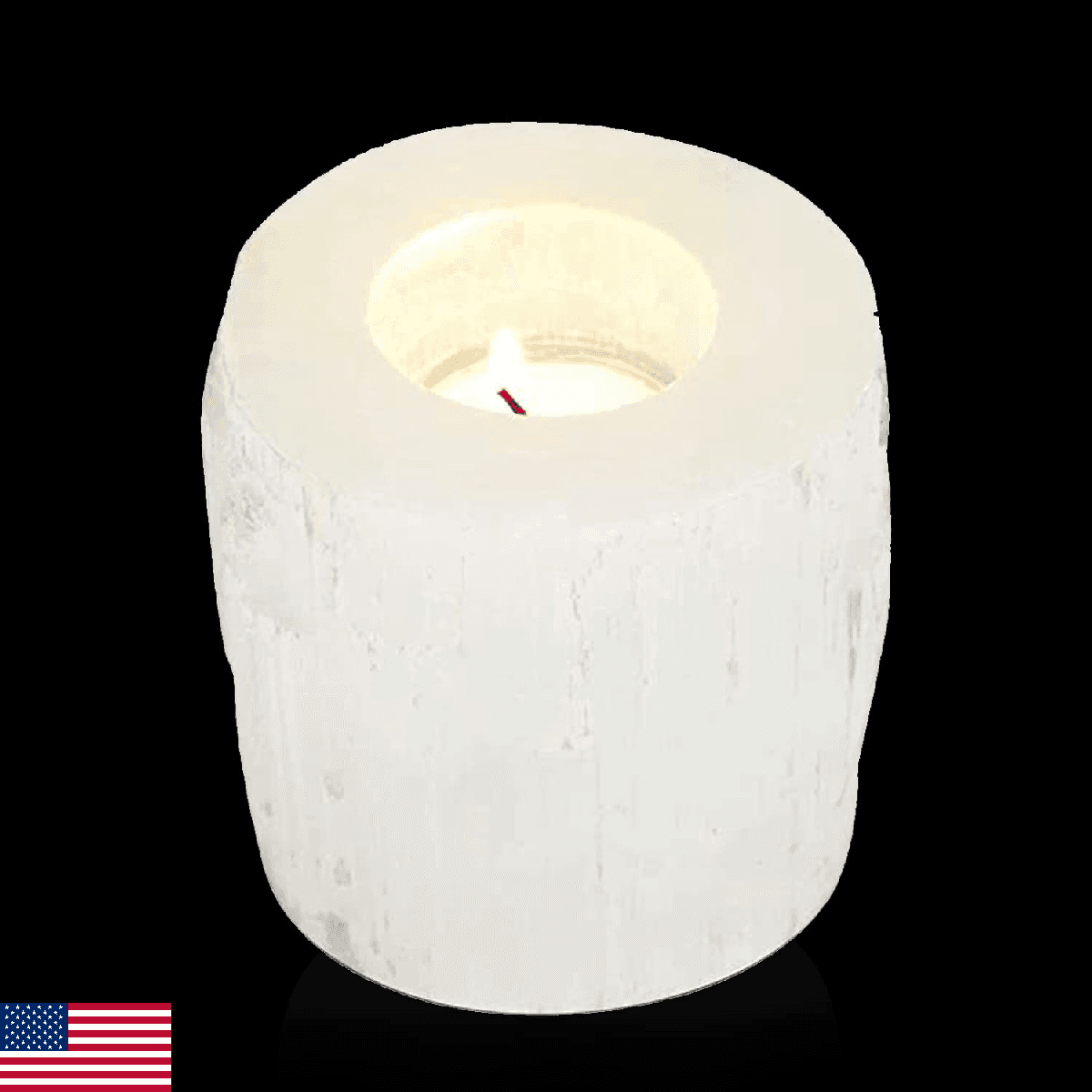 Himalayan Glow Selenite Crystal Candle Holder, Tea Light, Crystals and Healing S - Image 1