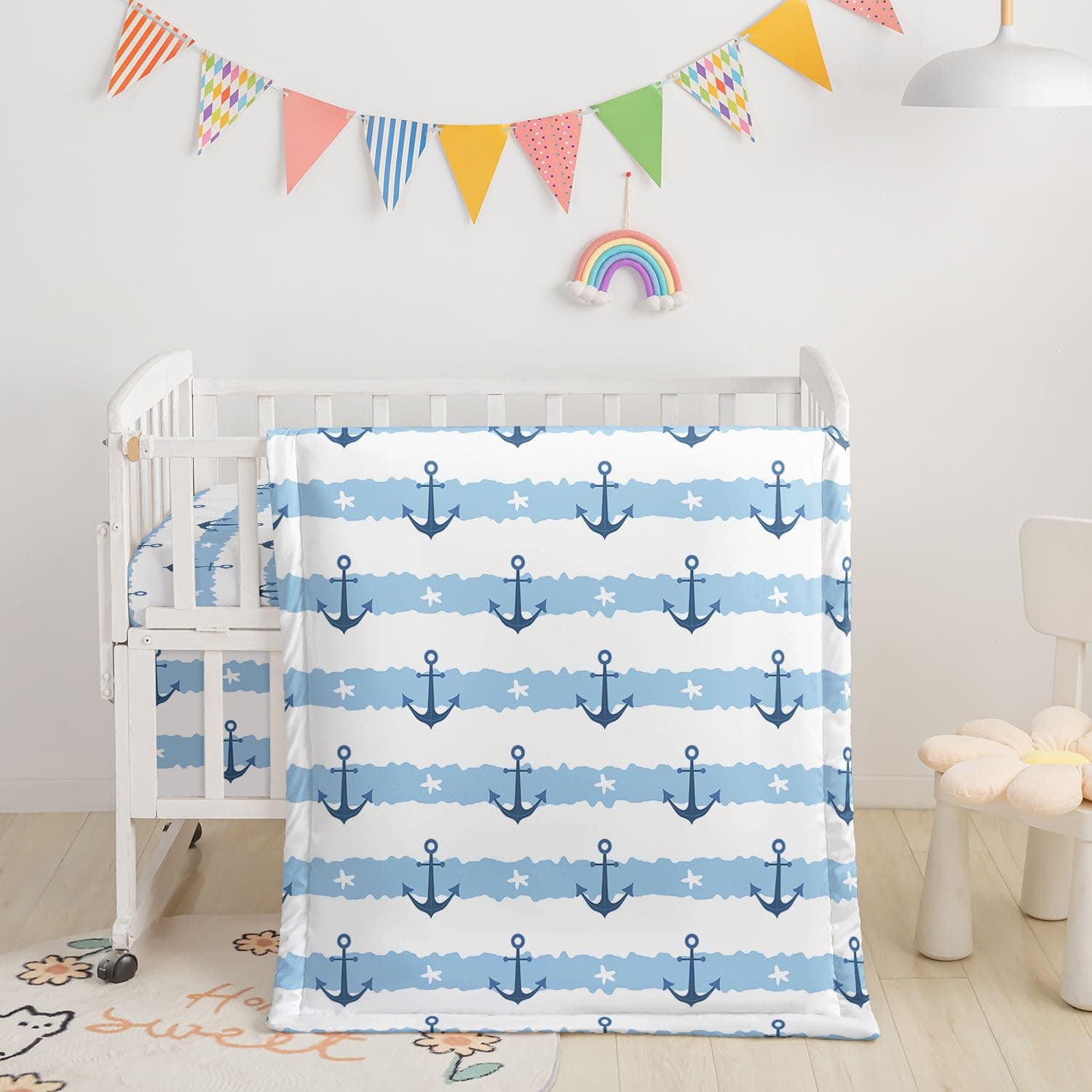 Datura Home 3-Piece Crib Bedding Set Comforter & Crib Sheet Nursery - Image 1