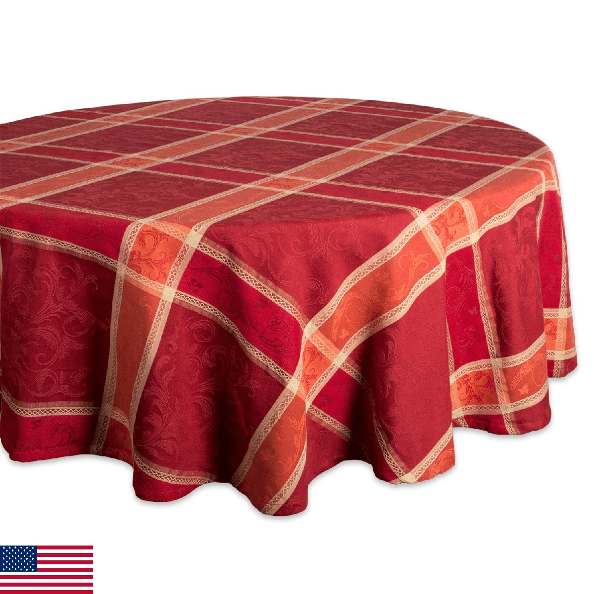 DII Traditional Harvest Wheat Jacquard Collection Thanksgiving Fall Table Décor - Image 1