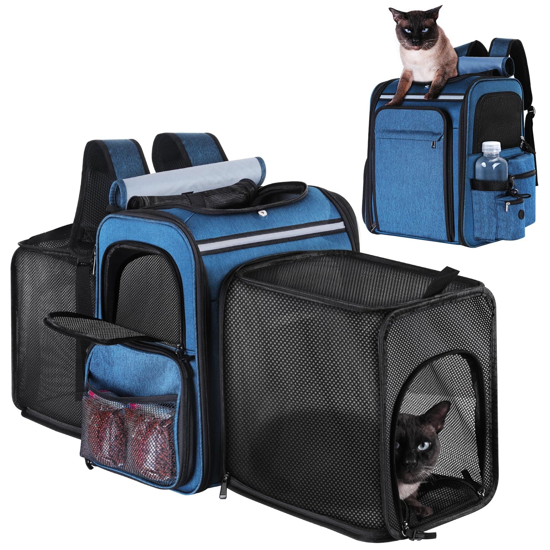 Groxkox Expandable Cat Dog Carrier Backpack for Travel - Up to 20 lbs - Image 1