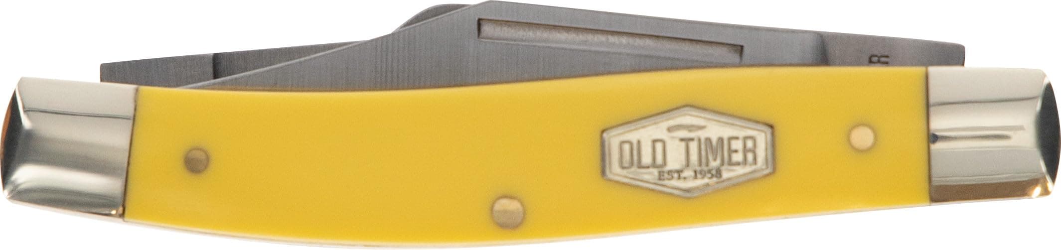 Old Timer 8OTY Yellow Senior 6.9in S.S. Traditional Pocket Knife with 3in Clip P - Image 1
