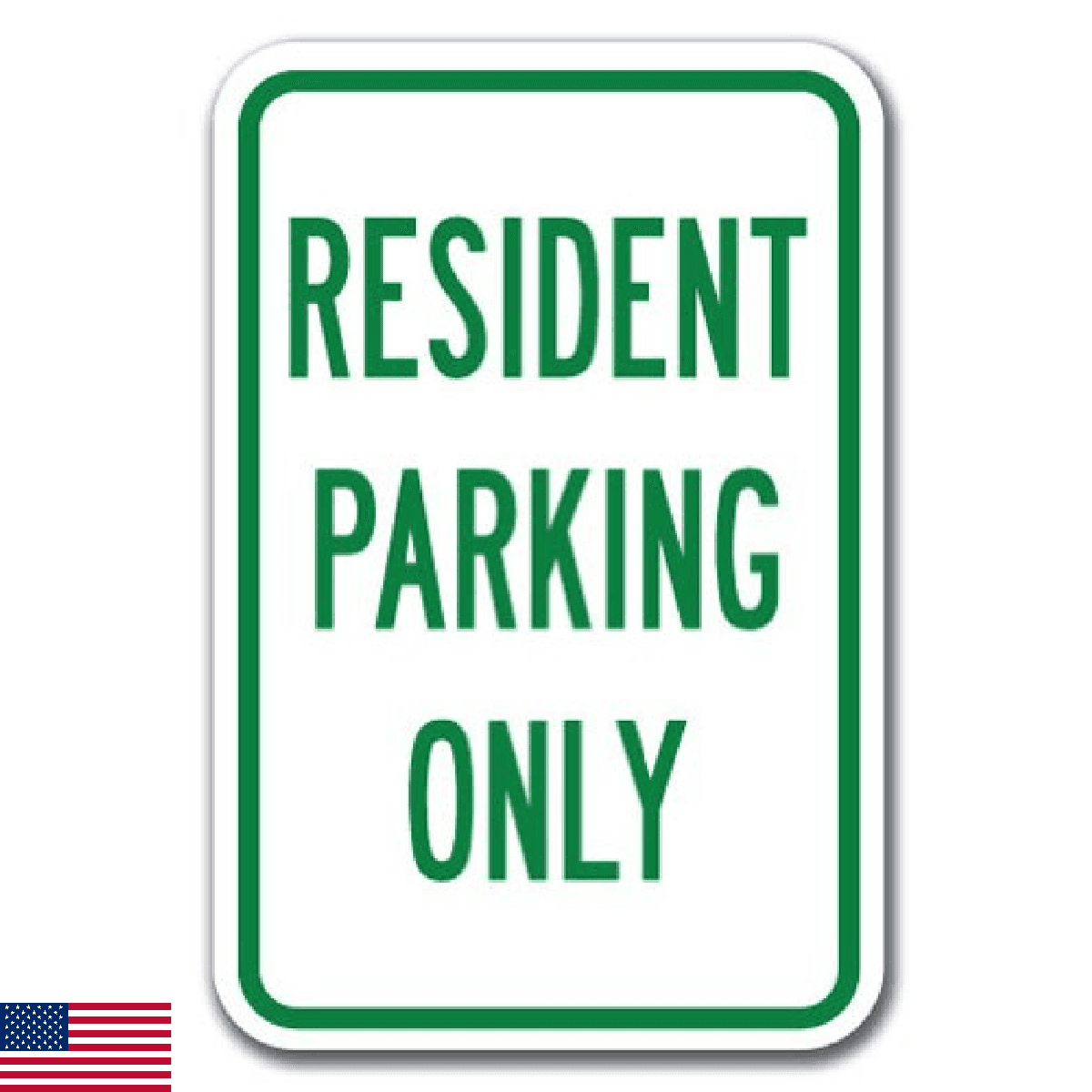 Resident Parking Only Sign 12"x18" - Heavy-Duty Aluminum, USA Made - Image 1
