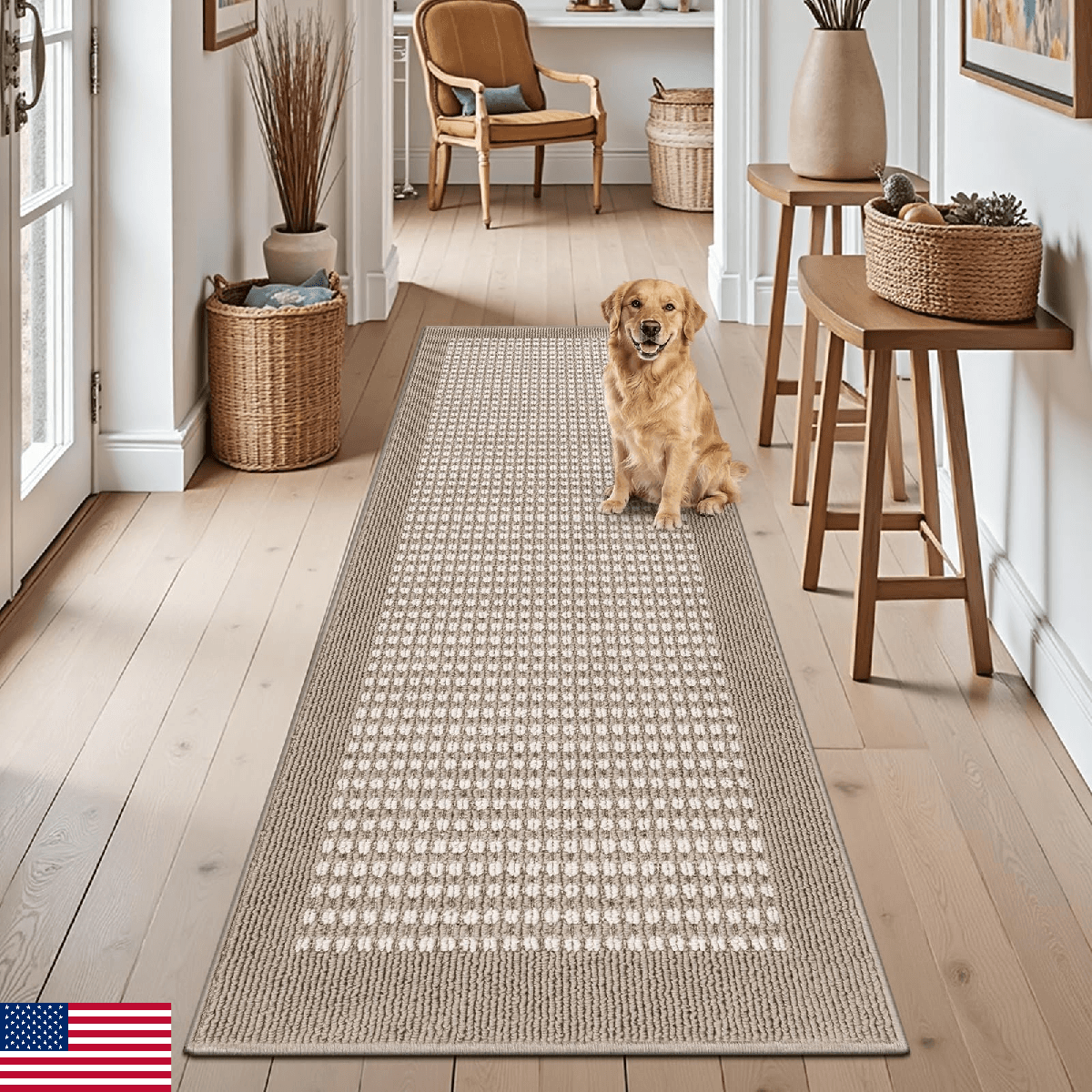 Ileading Laundry Runner Rug 2x6 Non-Slip Farmhouse Kitchen Mat Washable - Image 1