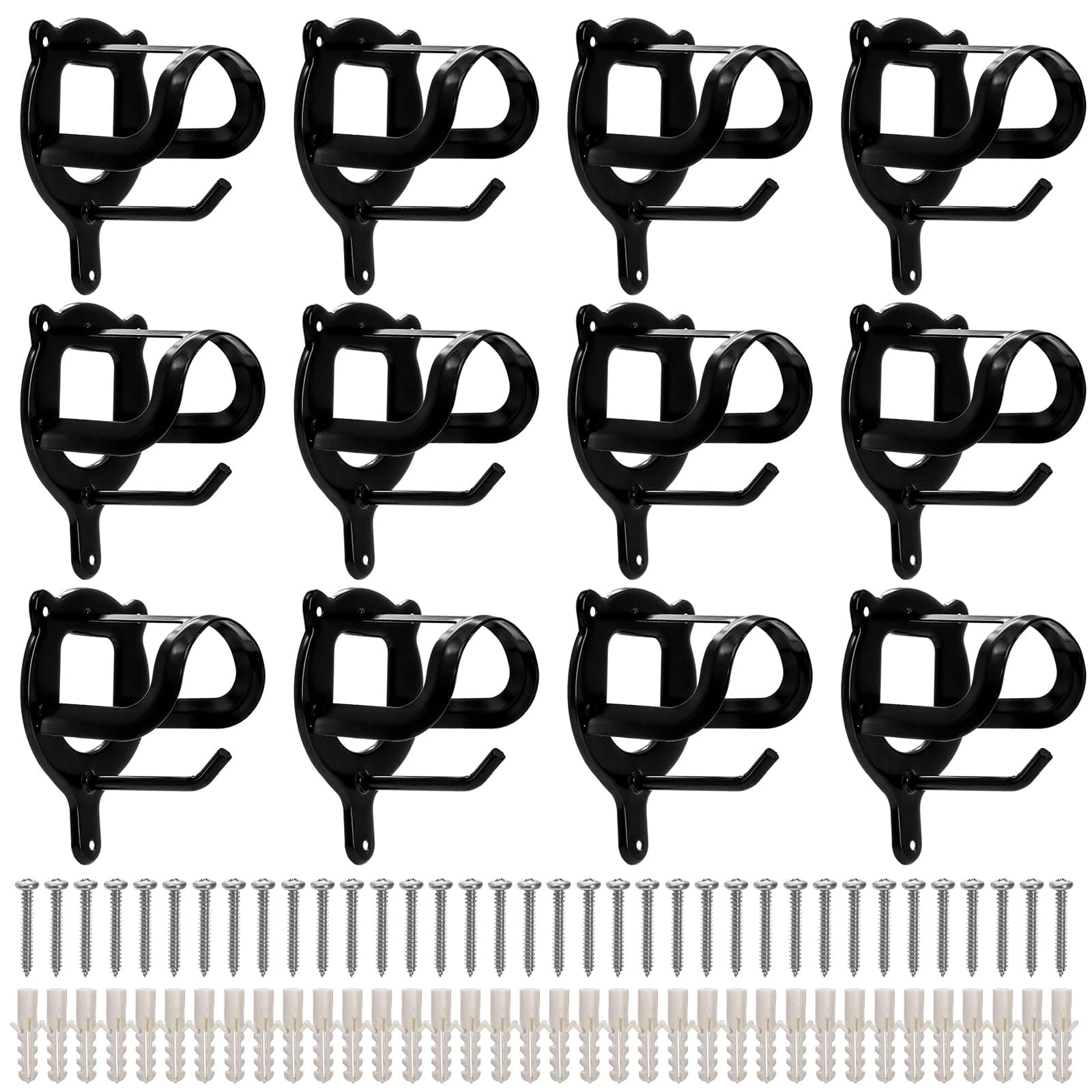 Cididu 12 Counts Horse Bridle Rack Metal Bridle Hooks Bracket Wall Mount Tack St - Image 1