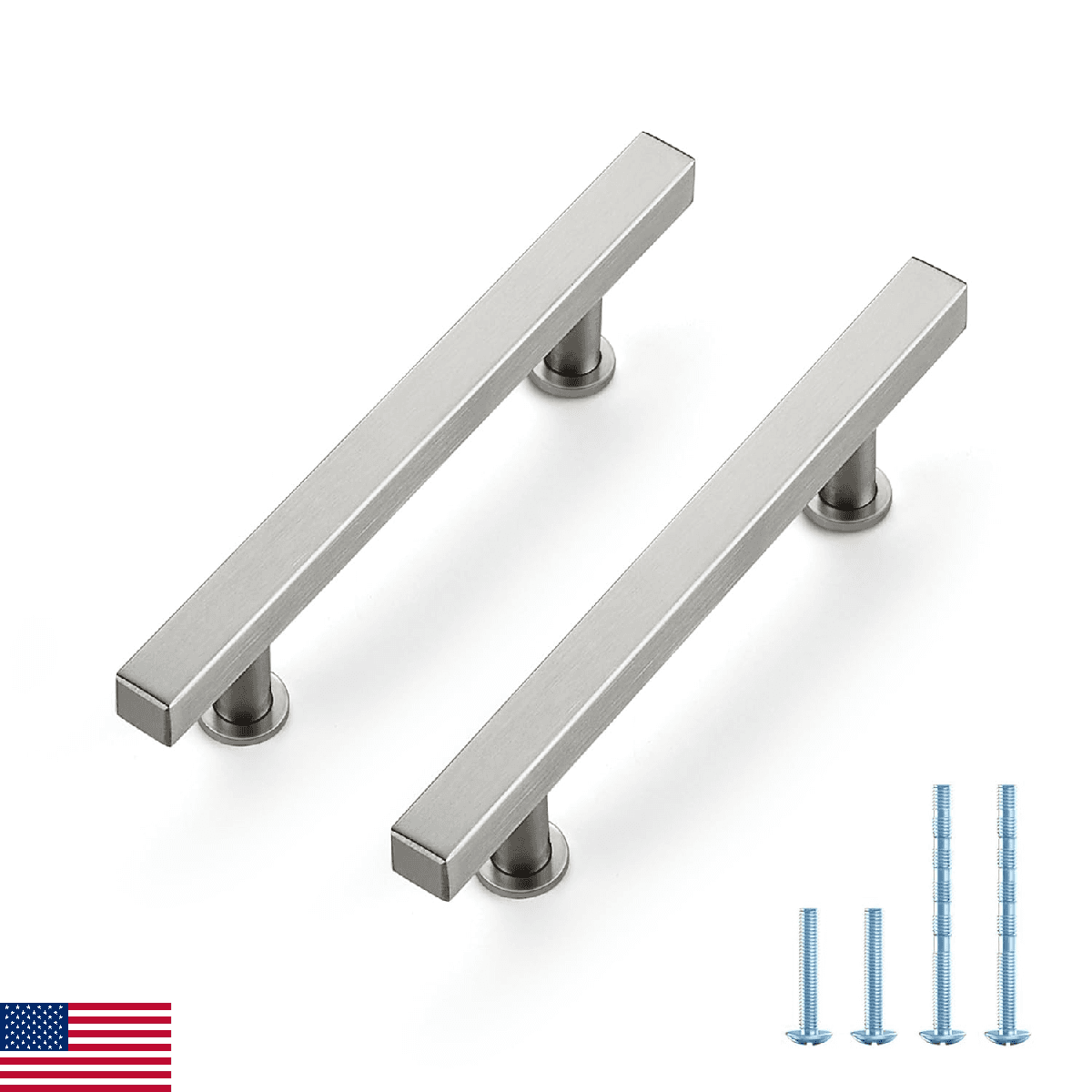 JOY DECOR 30-Pack Brushed Nickel 3-3/4" Cabinet Handles - T-Style Stainless Stee - Image 1