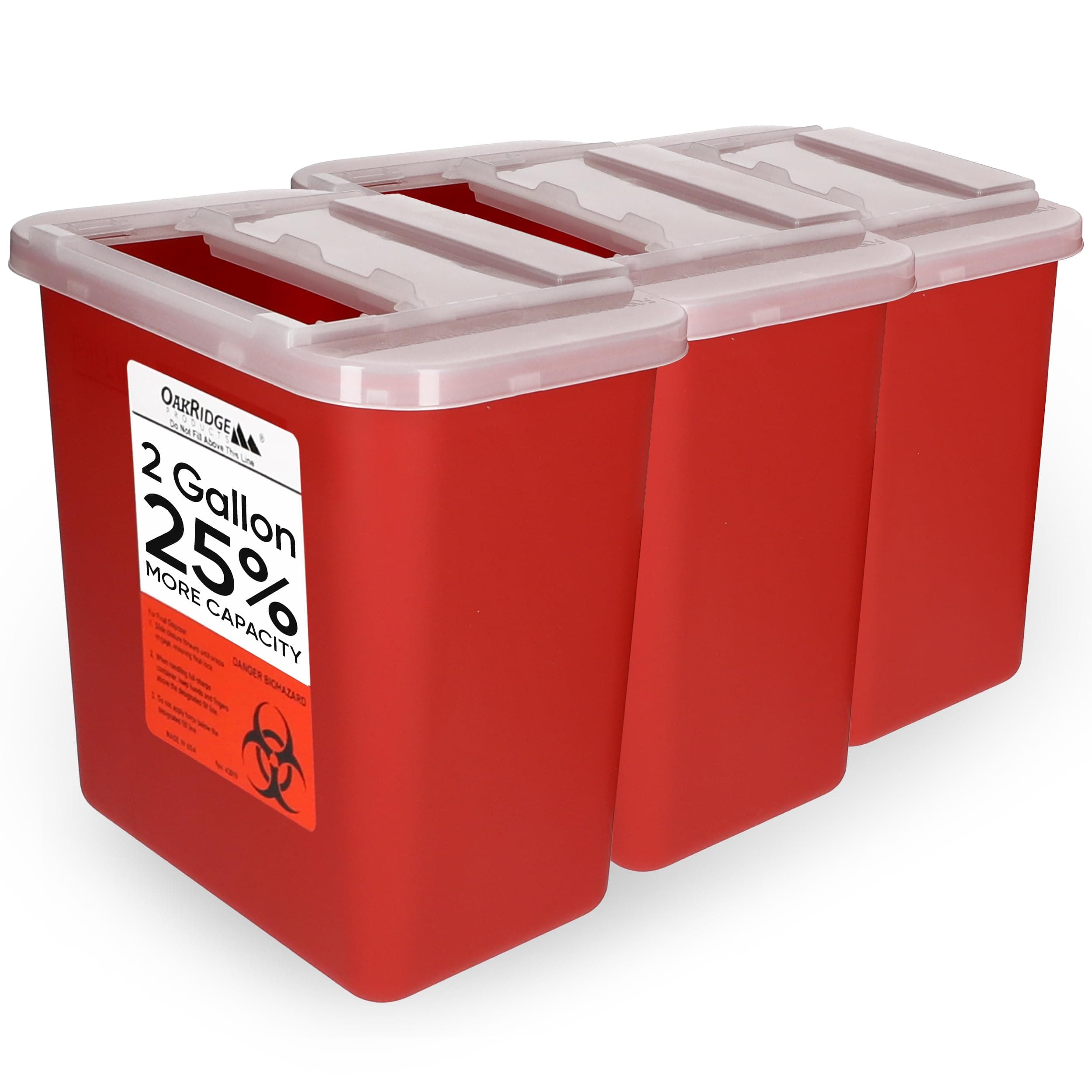 Oakridge Products 2 Gallon Sharps Container Rotating Lid Home & Professional Use - Image 1