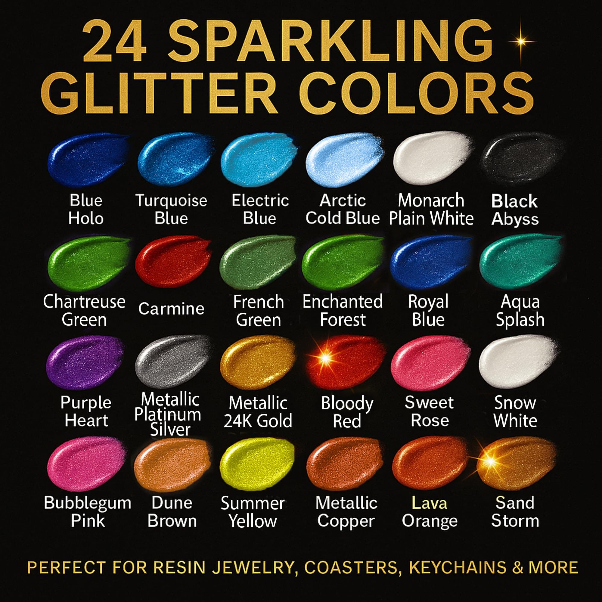 BALTIC DAY 24 Color Pigment Paste for Epoxy Resin Set [ Glitter Series ] – Opaqu - Thumbnail 2