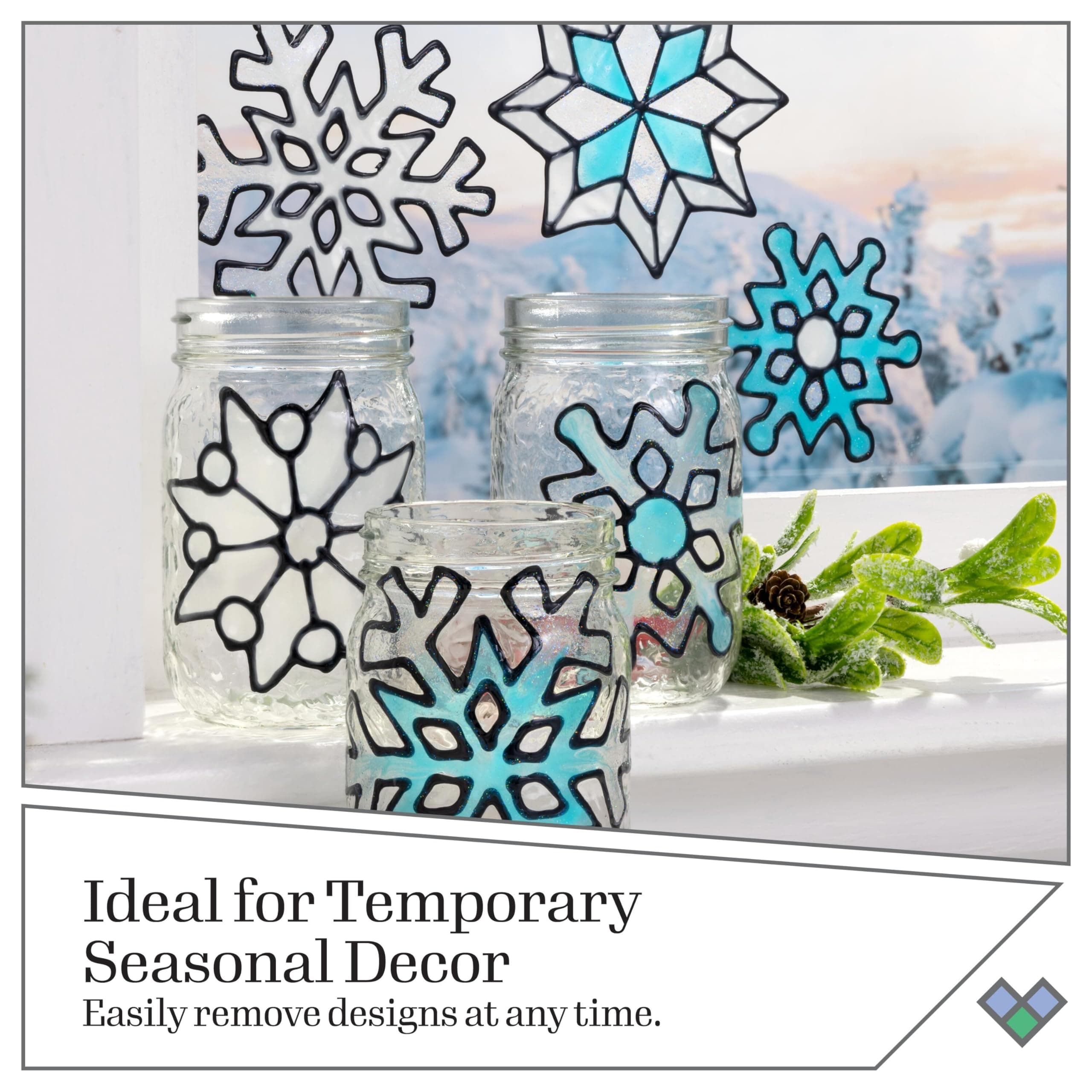 Gallery Glass Holiday Stained Glass Paint Kit, 8 Piece Set Perfect for DIY Arts - Thumbnail 3