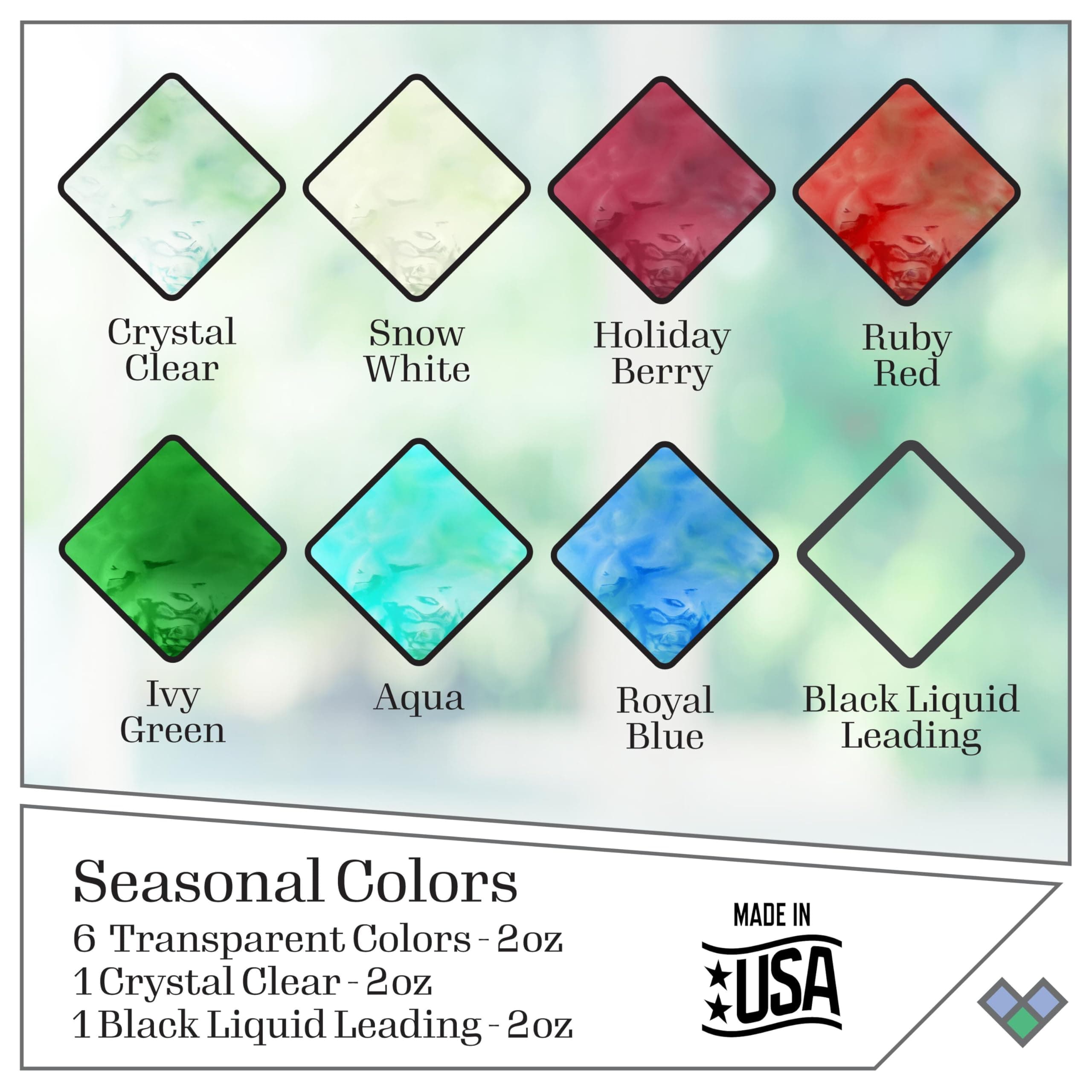Gallery Glass Holiday Stained Glass Paint Kit, 8 Piece Set Perfect for DIY Arts - Thumbnail 2