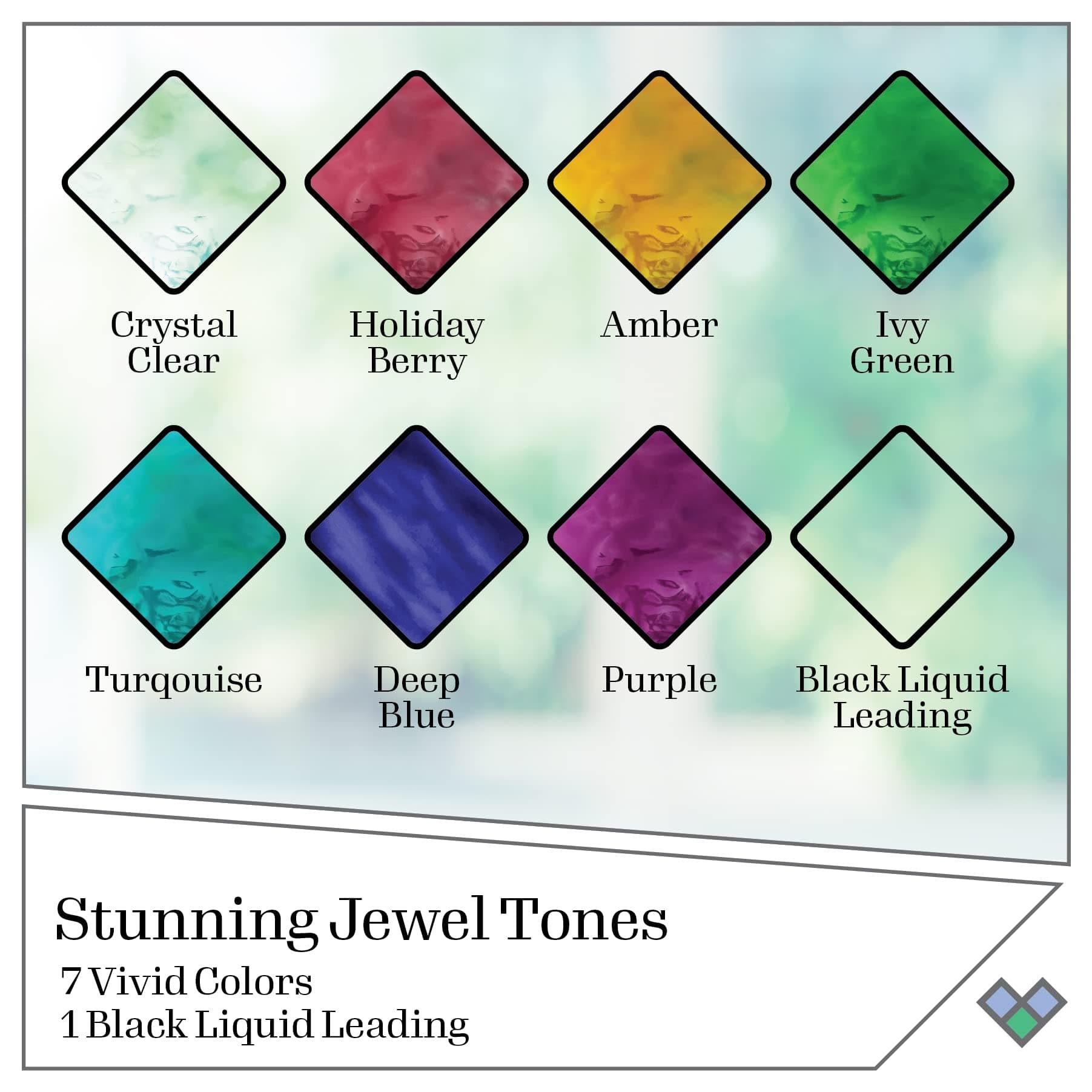 Gallery Glass PROMOGGJL22 Jewel Tones Stained Glass Painting Kit, 8 Piece Glass - Thumbnail 2