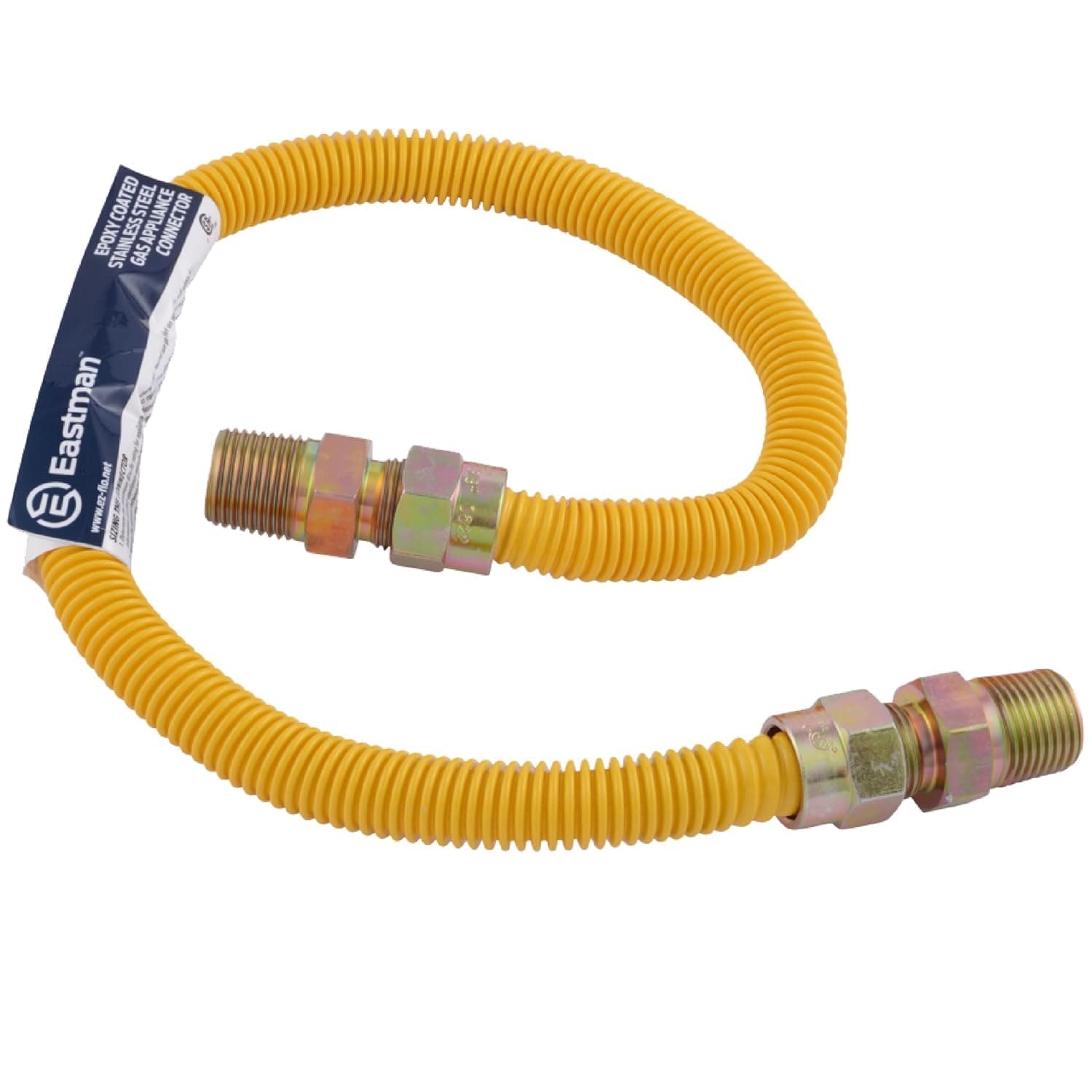 Eastman 24" x 1/2" OD Gas Line Connector w/ (2) 1/2" MIP - Epoxy Coated - Image 1