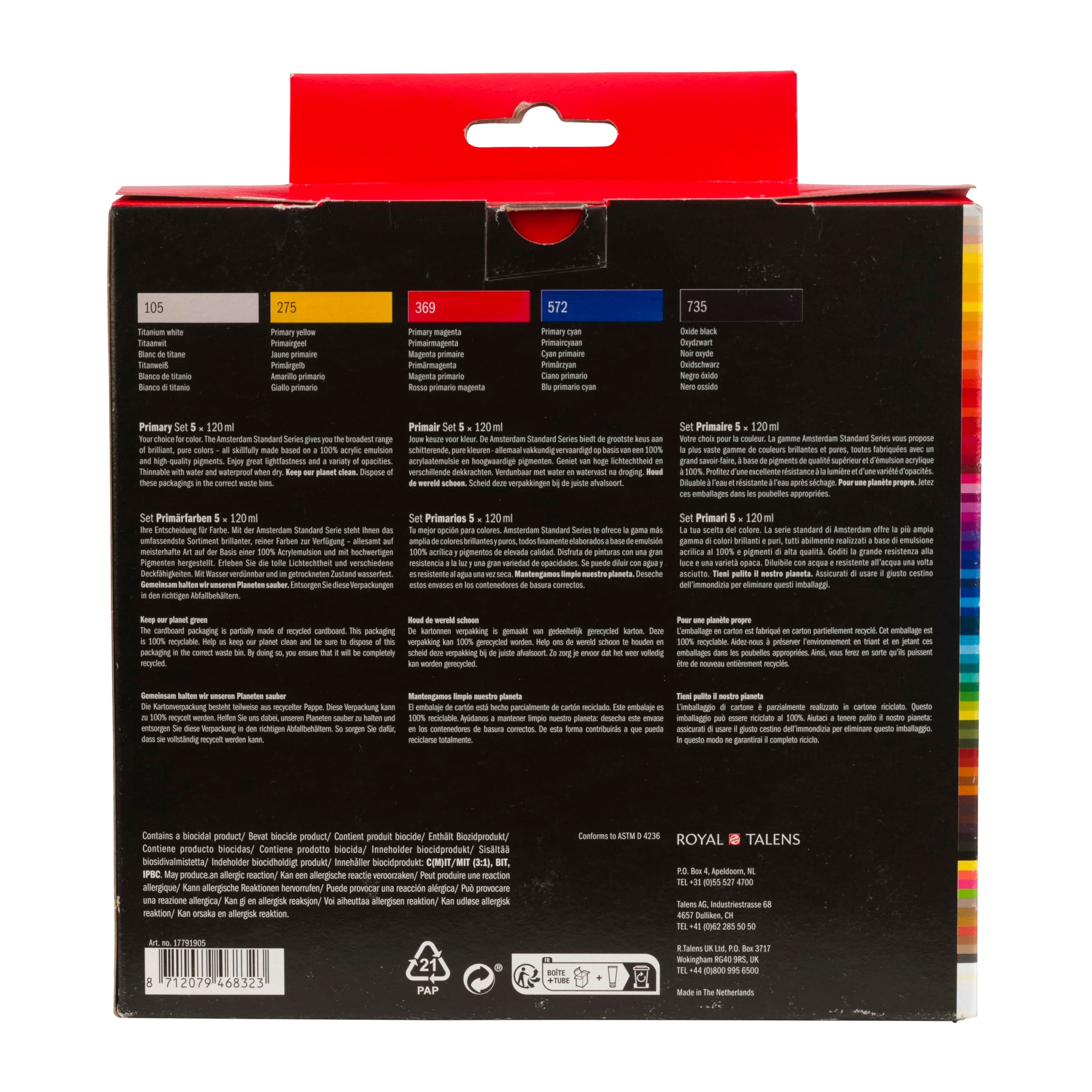 Amsterdam Standard Series Acrylic Paint Set | Color Theory Mixing Set (5 x 120 m - Thumbnail 2