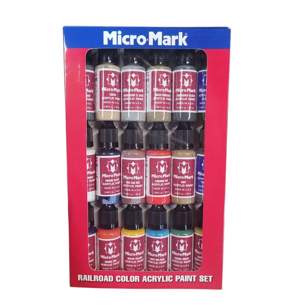 Micro-Mark Acrylic Paint Set for Railroad Models – 18 Colors, 0.68 fl. oz Bottle - Thumbnail 4