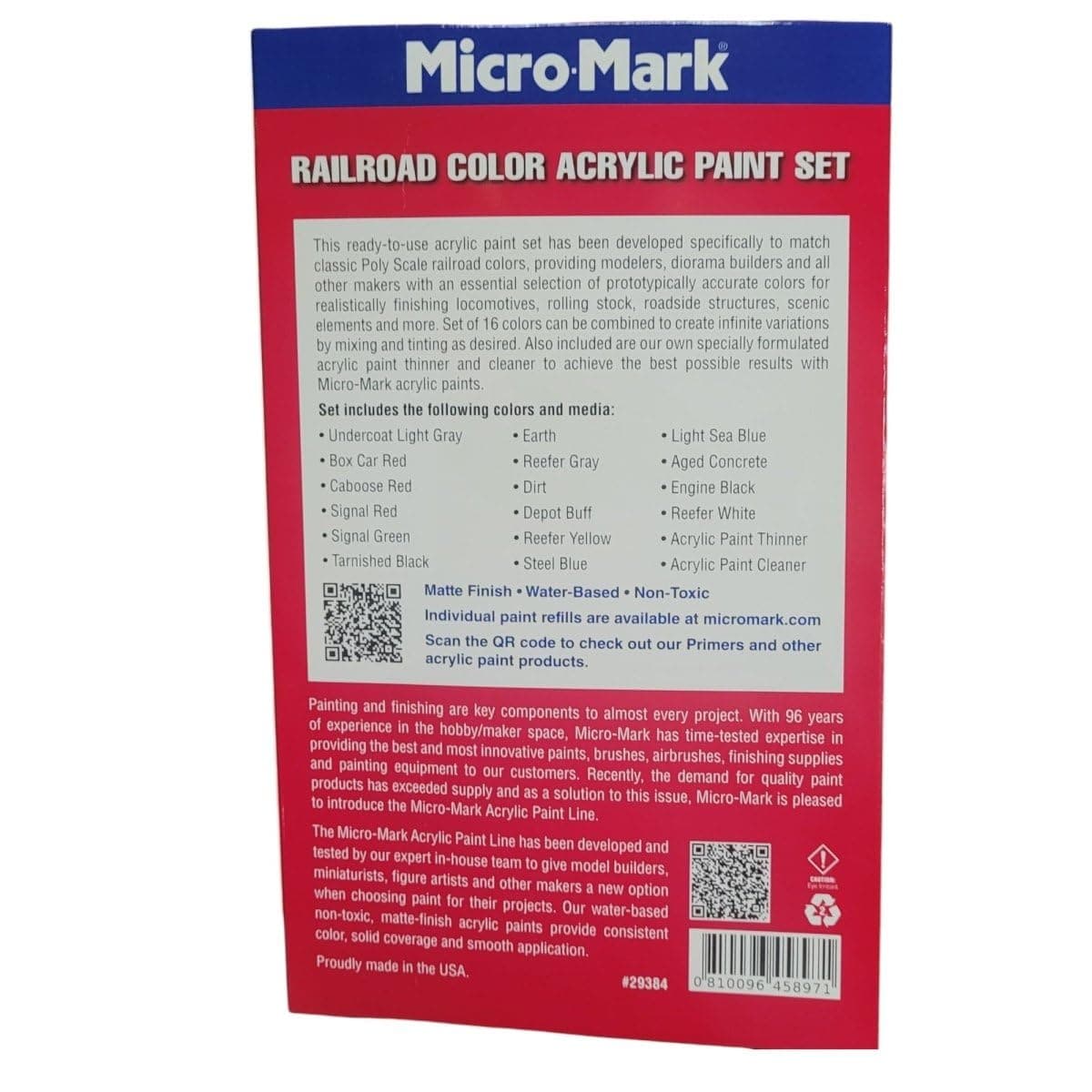 Micro-Mark Acrylic Paint Set for Railroad Models – 18 Colors, 0.68 fl. oz Bottle - Thumbnail 5