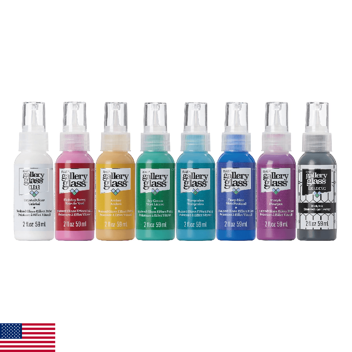 Gallery Glass PROMOGGJL22 Jewel Tones Stained Glass Painting Kit, 8 Piece Glass - Image 1