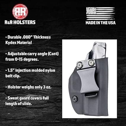 R&R Holsters Right Hand, Matte Black, OWB Paddle, for S&W Bodyguard 2.0 - Thumbnail 4