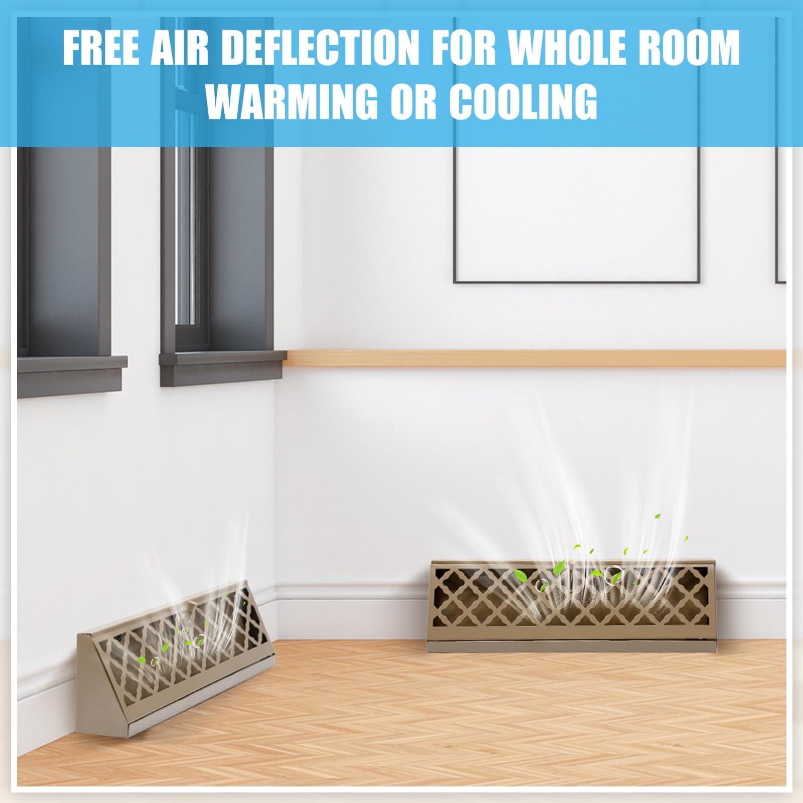 Blulu 2 Pcs Baseboard Register Duct Opening Size Modern Design Vent Covers for H - Thumbnail 6