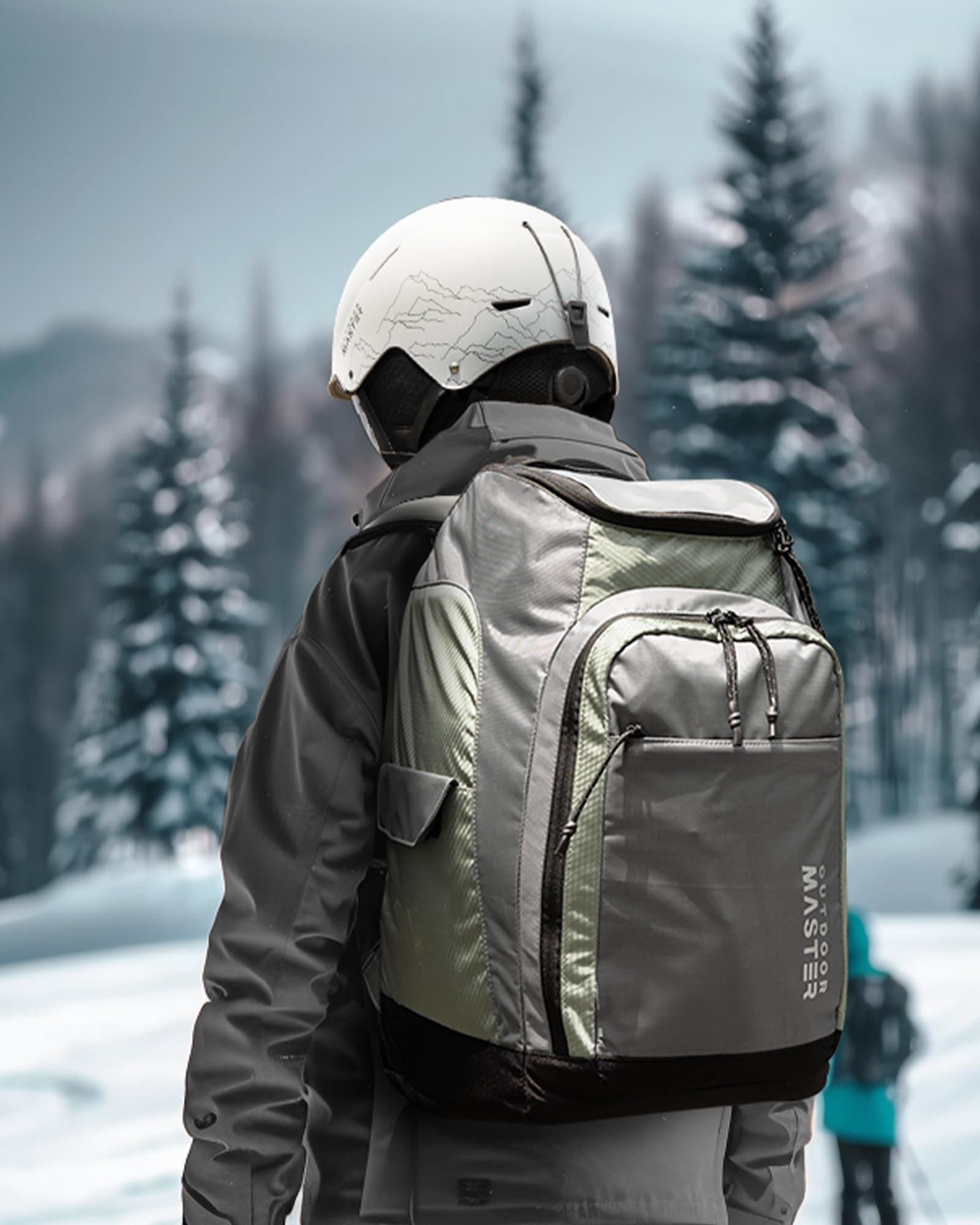 OutdoorMaster 50L Ski Boot Bag, Ski and Snowboard Boots Travel Backpack with sep - Thumbnail 6