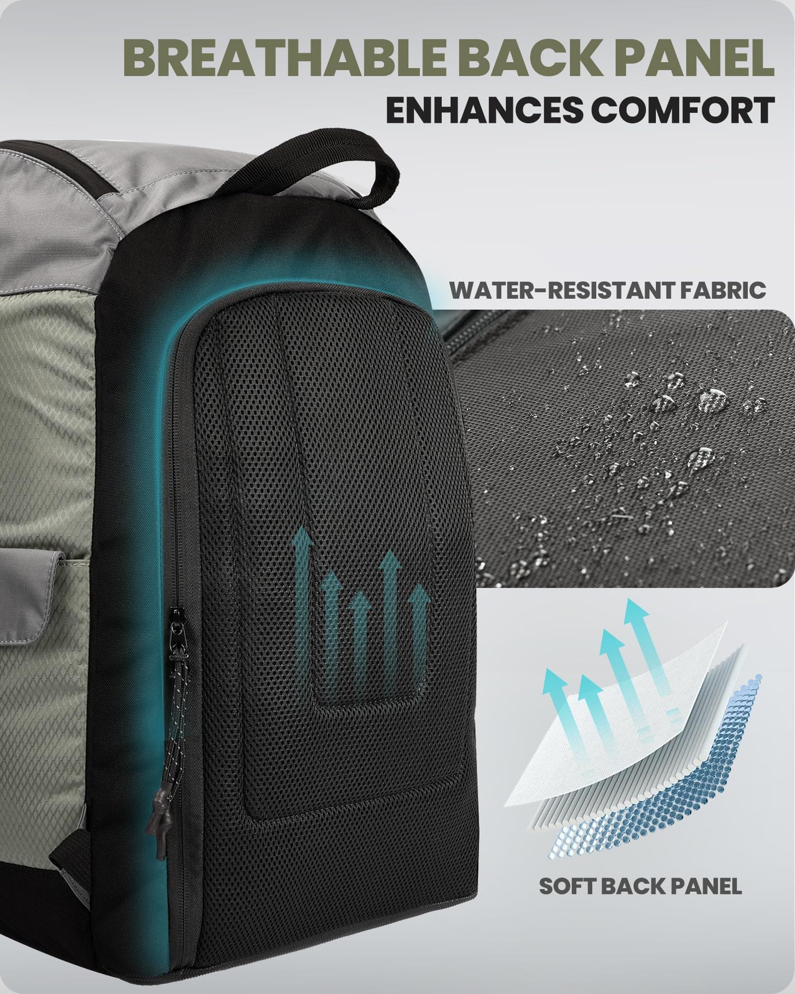 OutdoorMaster 50L Ski Boot Bag, Ski and Snowboard Boots Travel Backpack with sep - Thumbnail 3