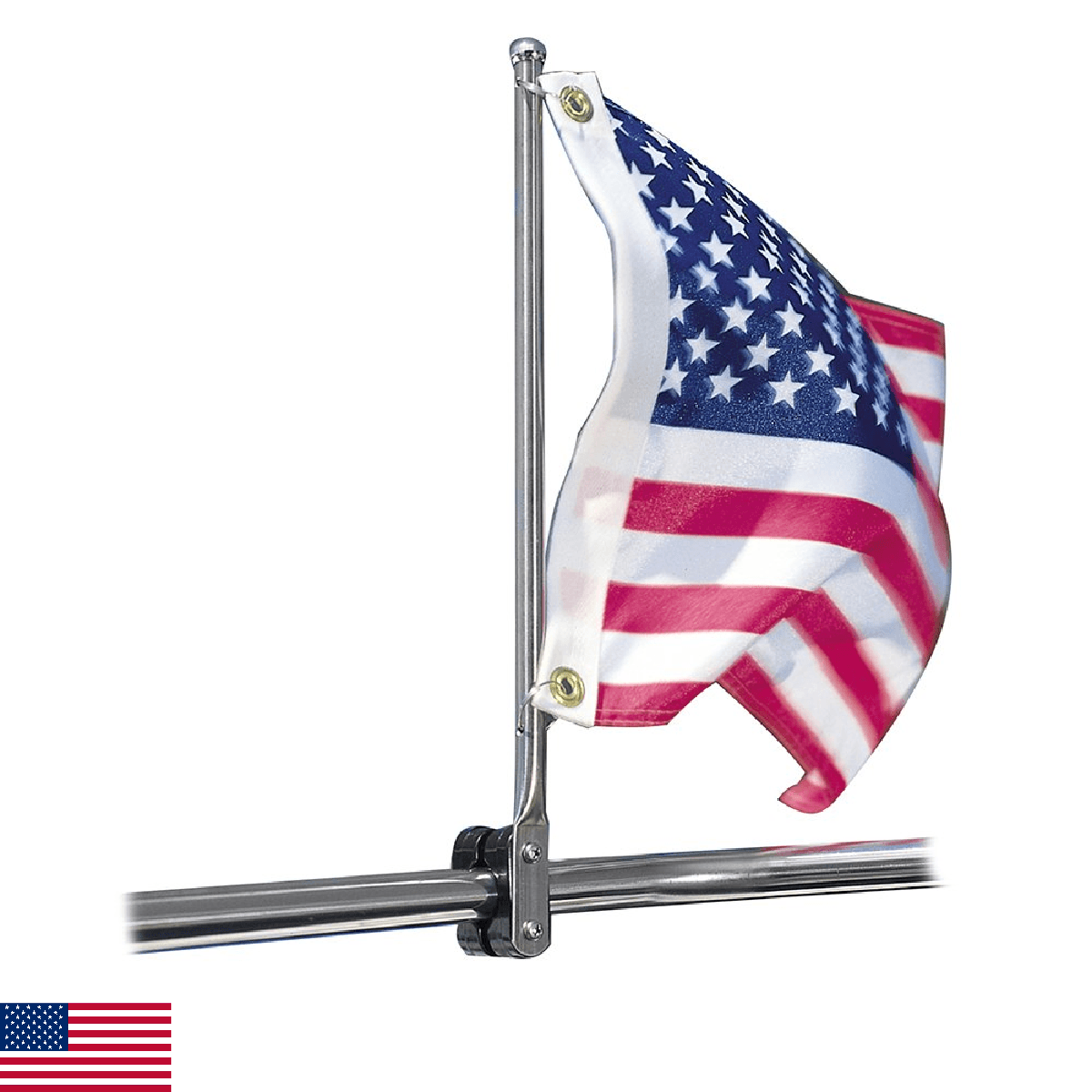 Taylor Made 15" Stainless Steel Flag Pole with Rail Mount – Made from T304 stain - Image 1