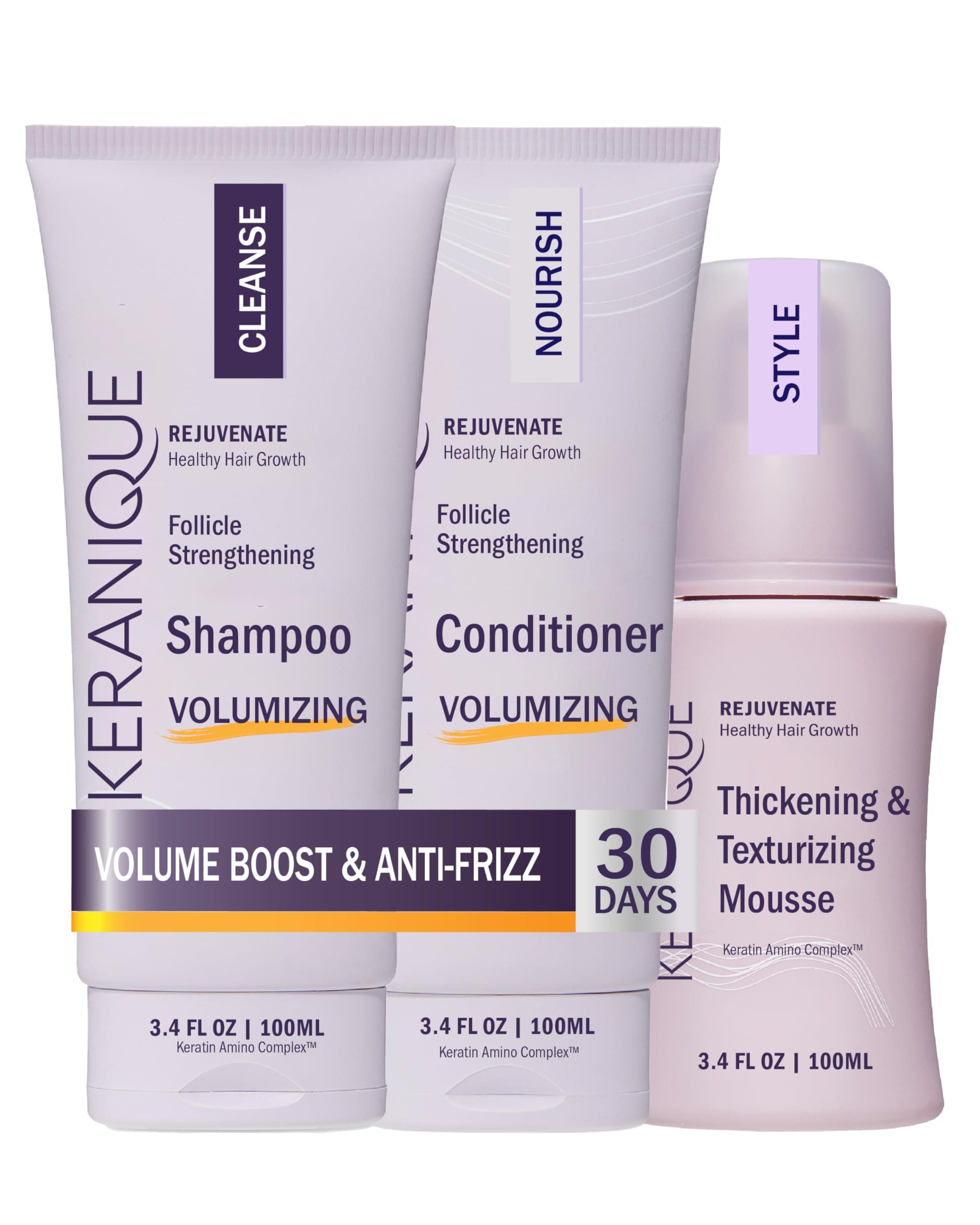 Keranique VOLUME BOOST & STYLE TRAVEL KIT - Anti-Frizz Heat Protection - Image 1
