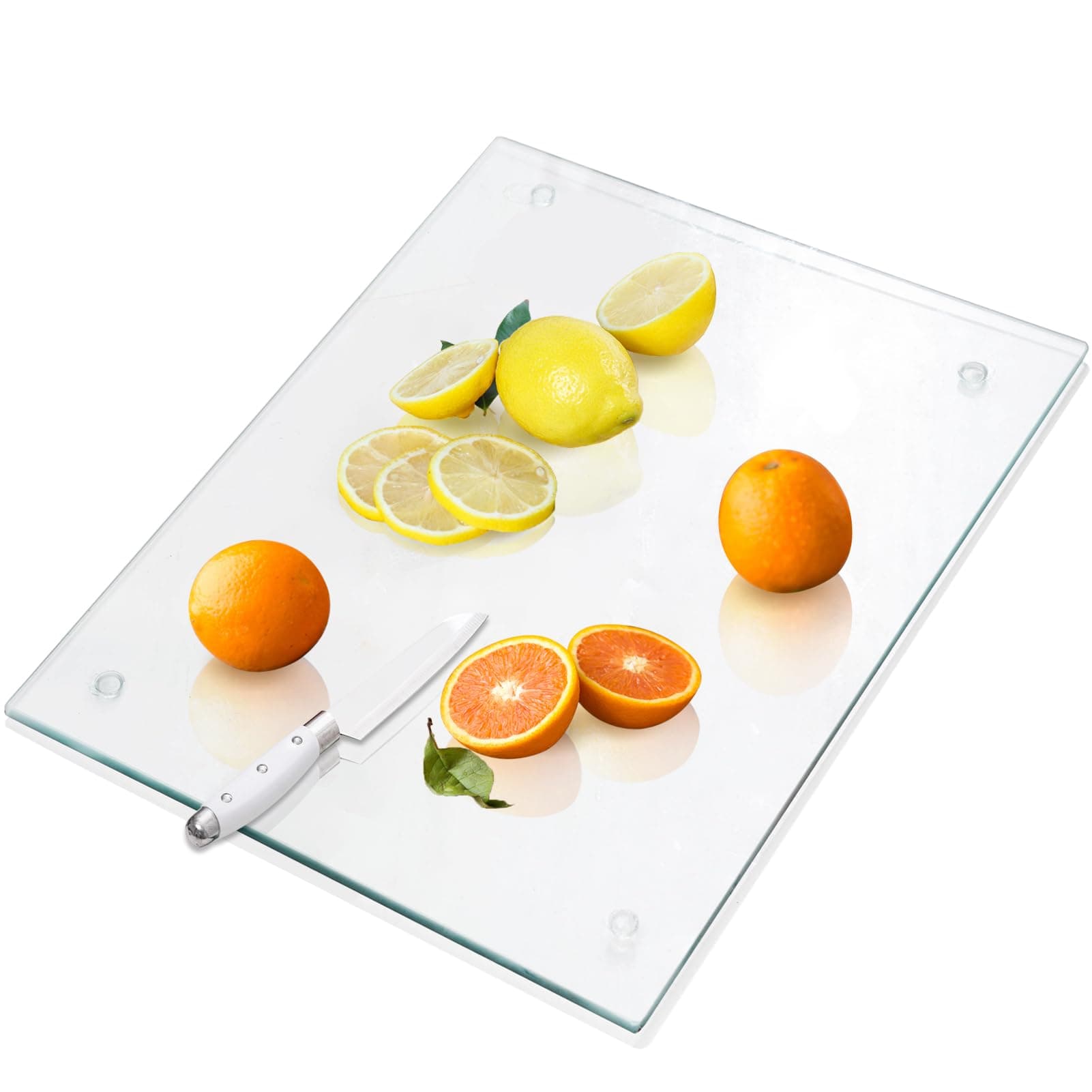 VASUHOME Tempered Glass Cutting Board Kitchen, Clear, Heat Resistant, Non-Slip - Image 1