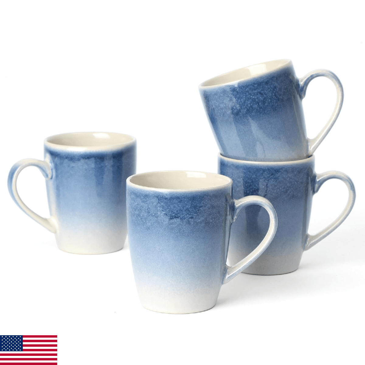 famiware 13oz Stoneware Coffee Mug Set of 4 for Latte Hot Tea - Image 1