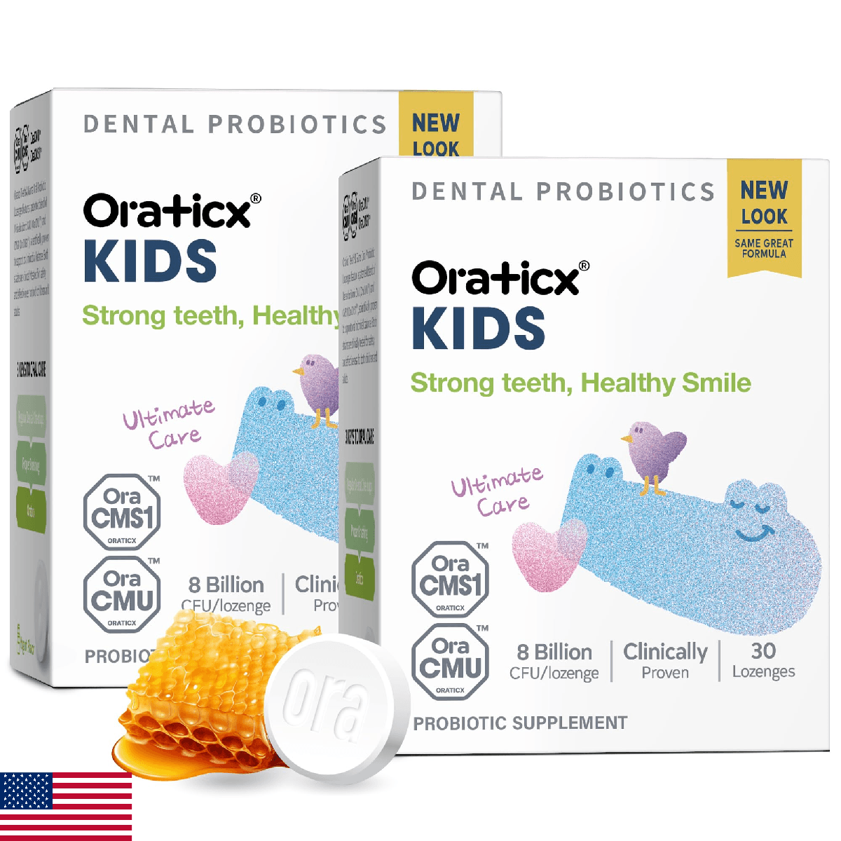 OraTicx Kids Dental Probiotics: Strong Teeth, Healthy Smile, 8 Billion CFU - Image 1