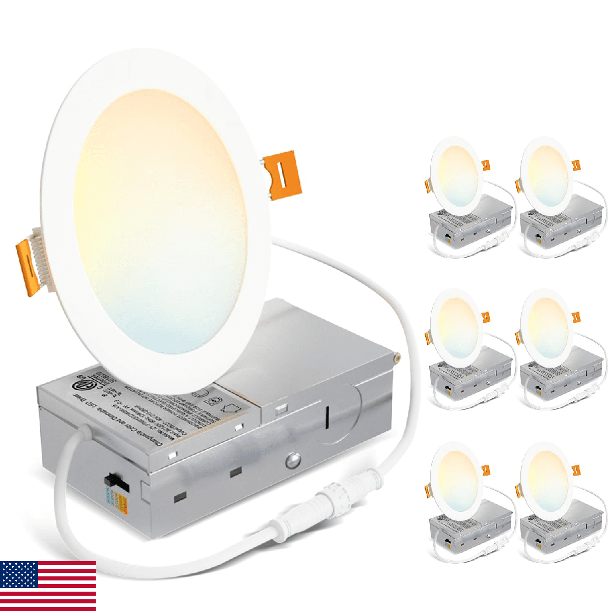 LVWIT Recessed Lighting 6 Inch, Ultra-Thin LED Ceiling Lights 1200LM 2700K-5000K - Image 1