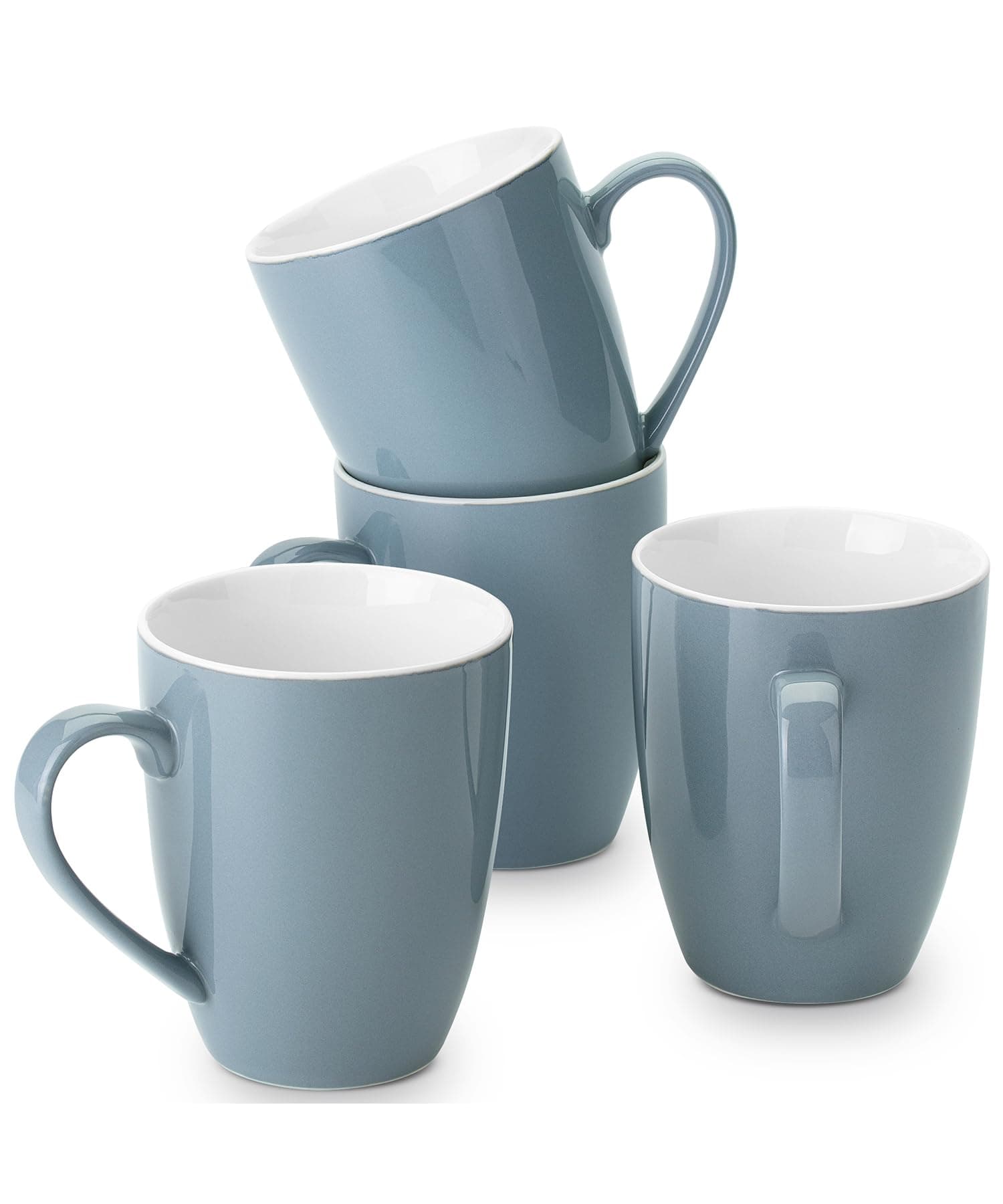 BTaT Fine Bone China Porcelain Coffee Mugs Set of 4, 16 oz, Gray, Dishwasher Saf - Image 1
