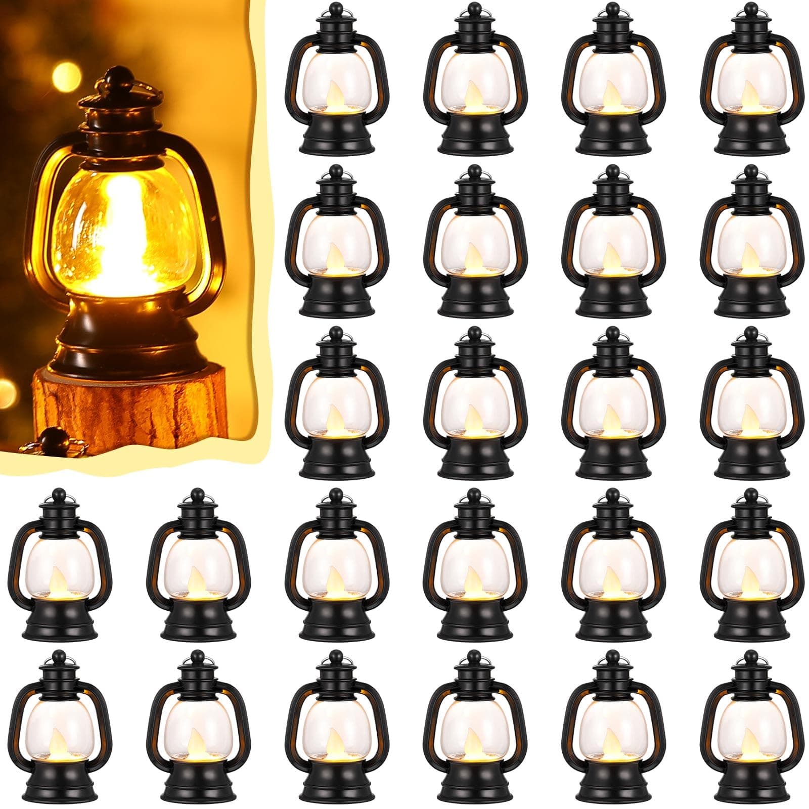 Ferraycle 36x Mini LED Lanterns 4 In. Western Table Centerpiece Decor - Image 1